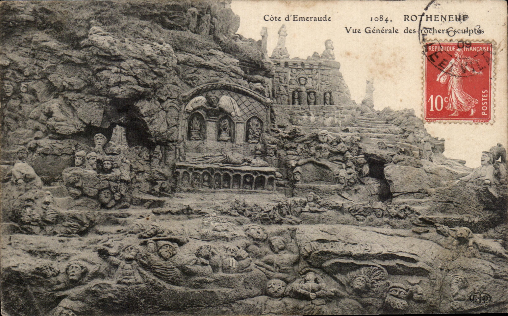 CPA Cote d'Emeraude Rotheneuf Vue Generale des Rochers sculptes