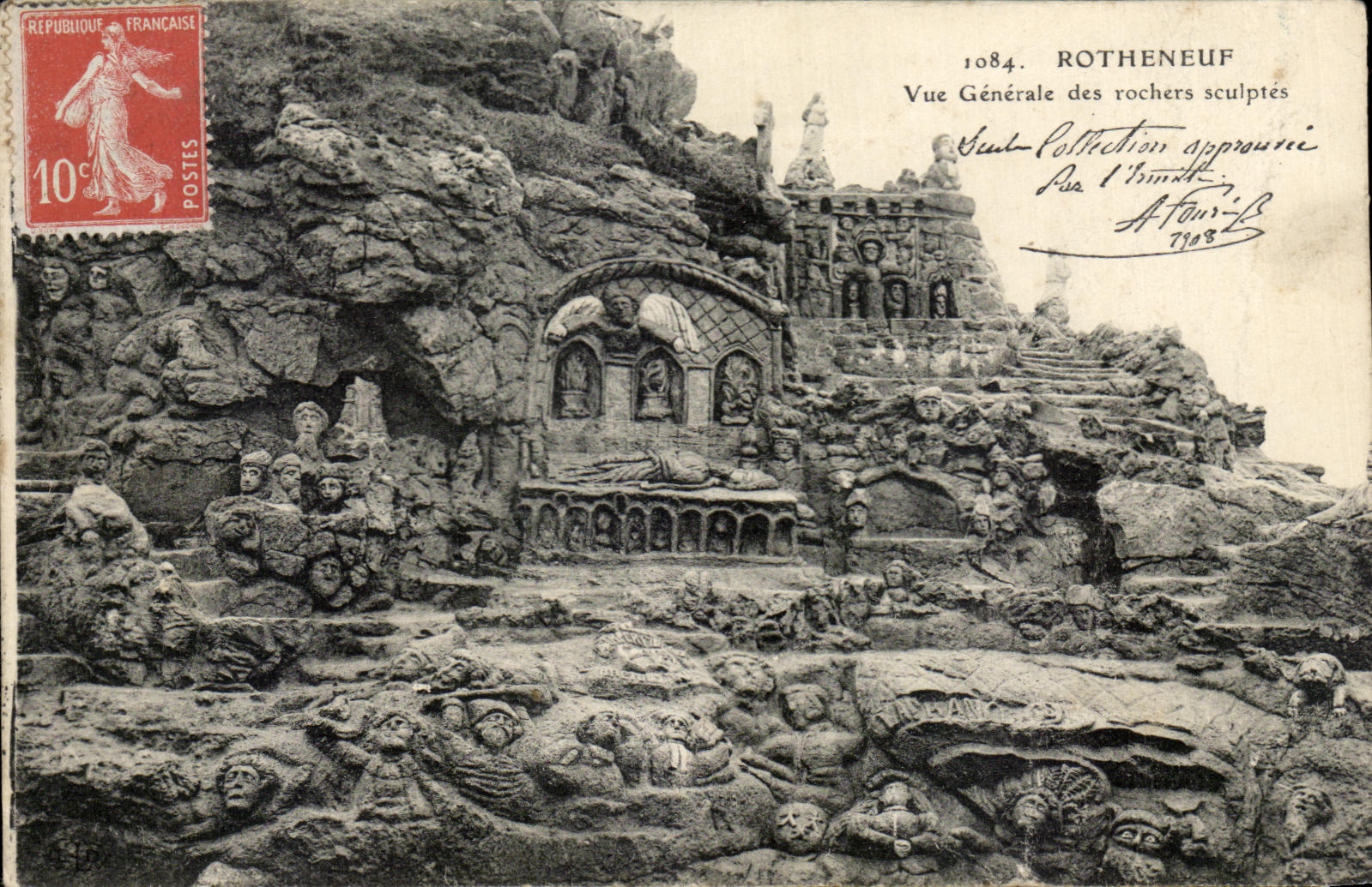 CPA Rotheneuf Vue Generale des rochers sculptes
