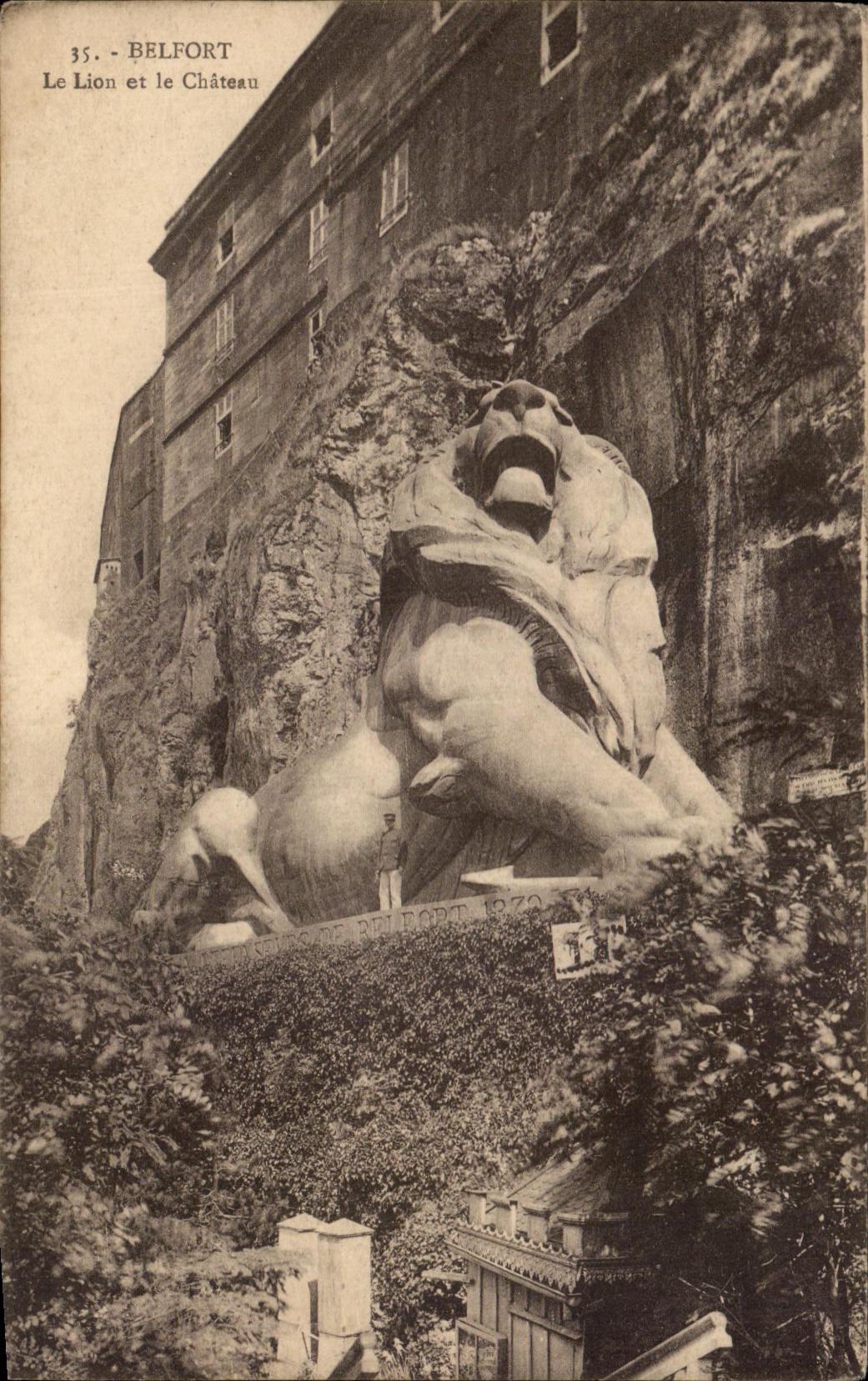 CPA Belfort Le Lion et le Chateau