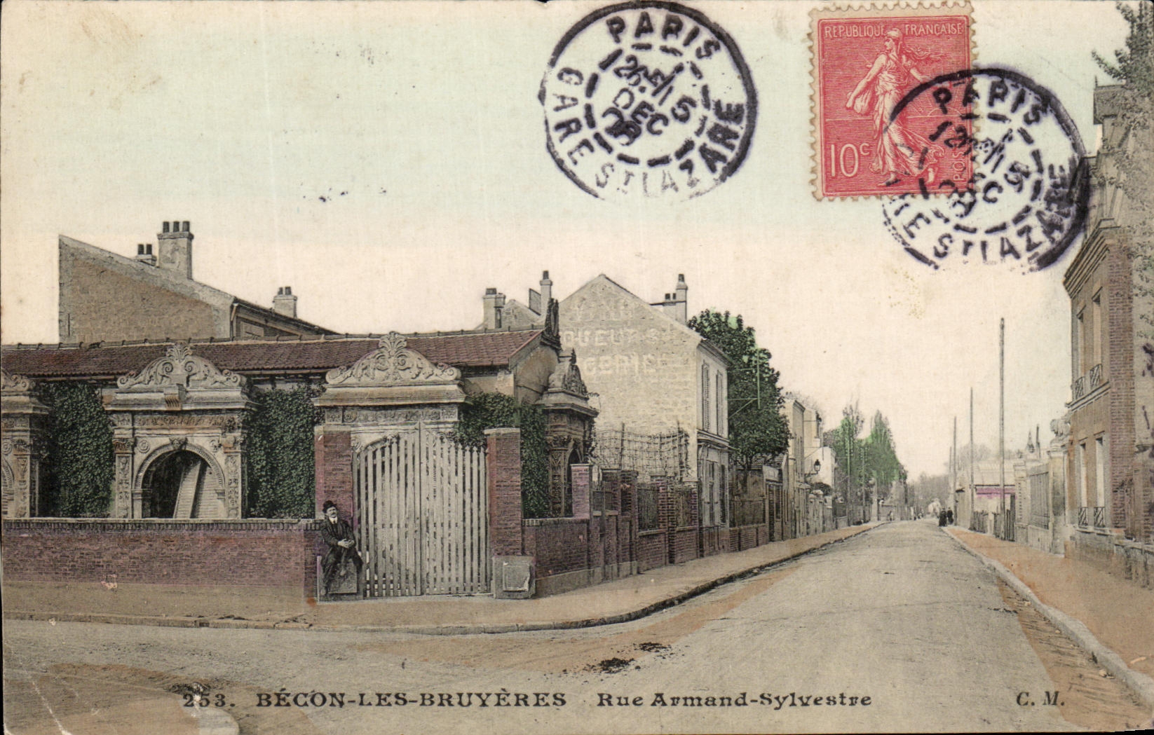 CPA Becon Les Bruyeres Rue Armand Sylvestre
