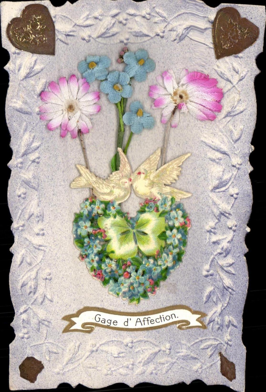 CPA Gage d'Affection Fleurs Colombes
