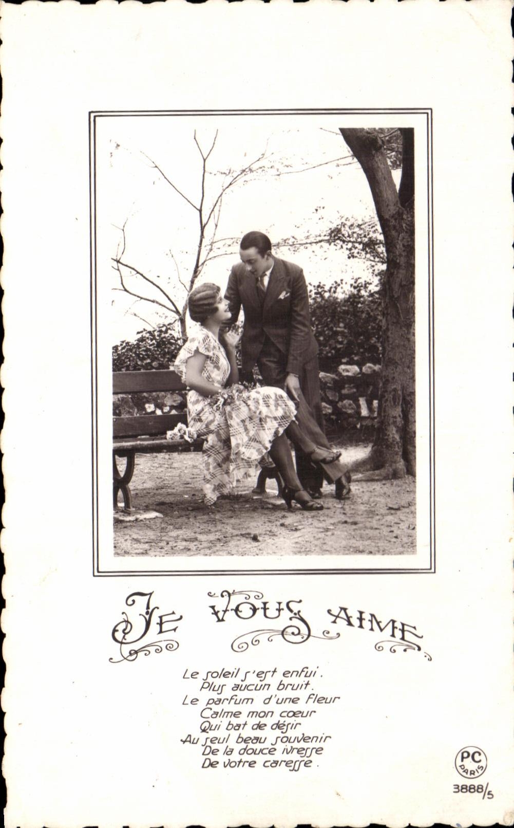 CPA I Love You the Sun fled Femme Couples