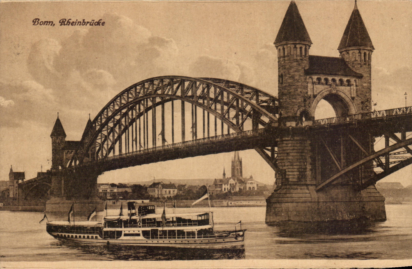 CPA Bonn Rheinbrucke Boat