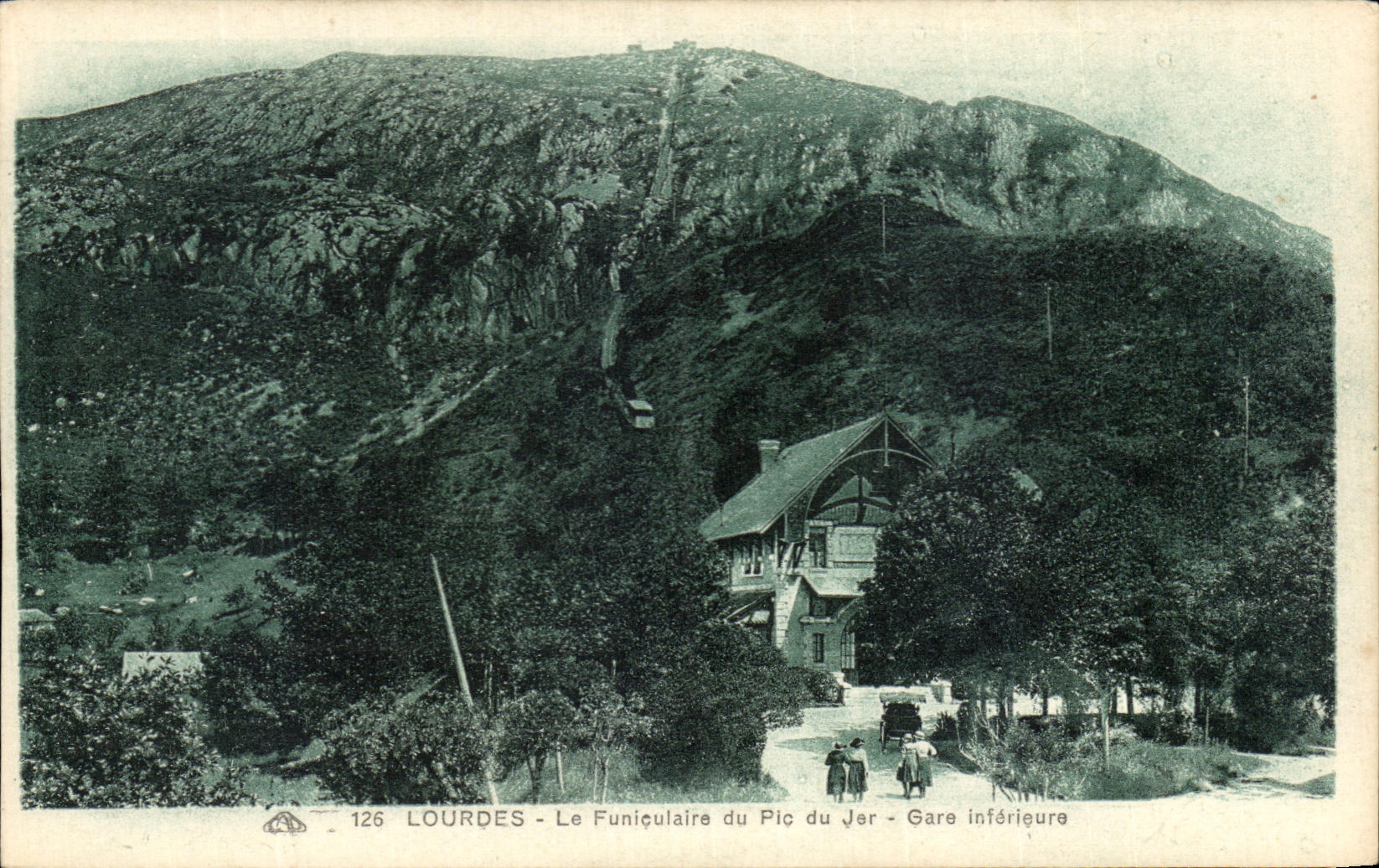 CPA Lourdes le Funiculaire du Pic du Jer Gare Inferieure
