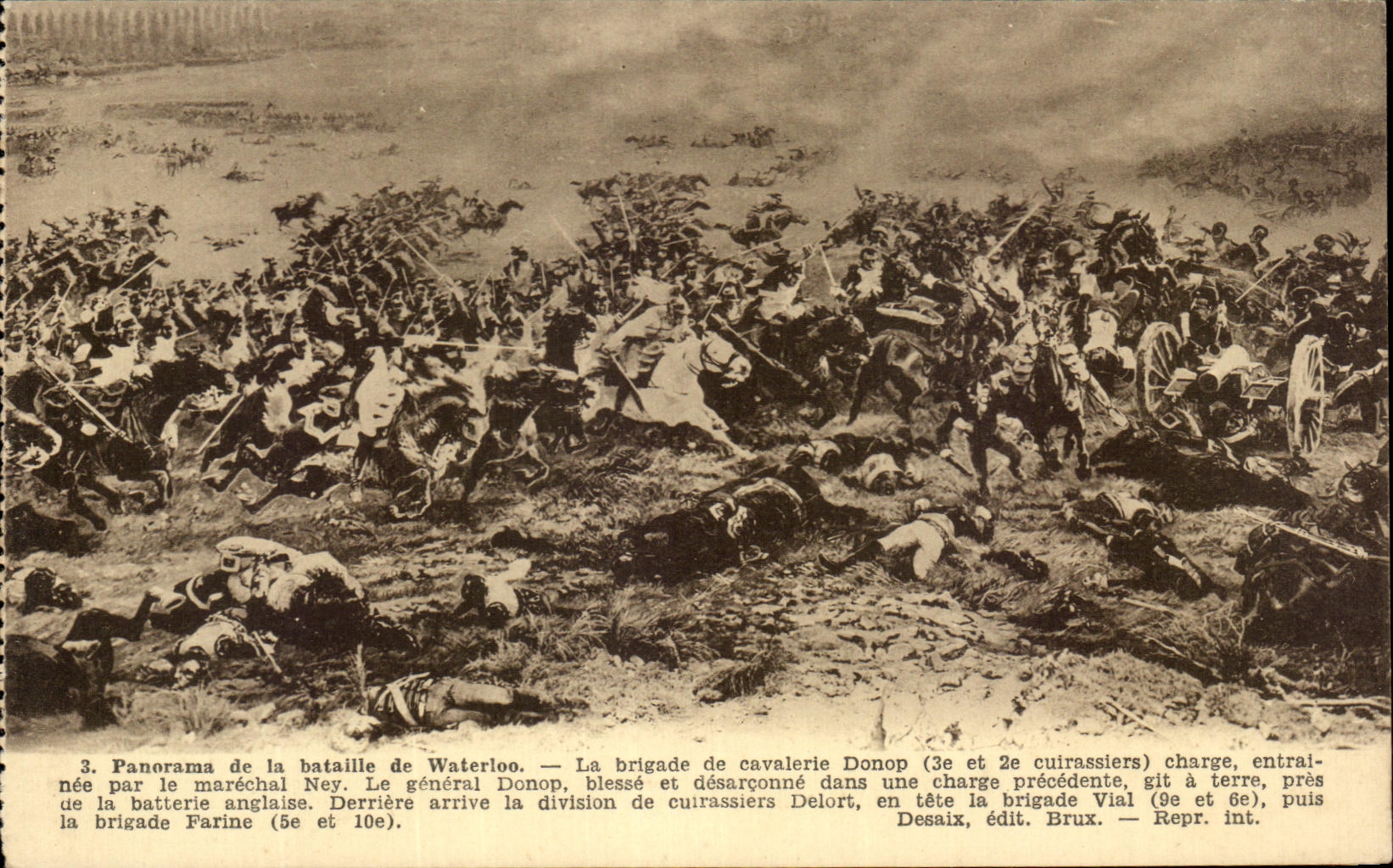 CPA Panorama of the Battle of Waterloo CPA Panorama of the Battle of Waterloo Napoleon 1st Militaria