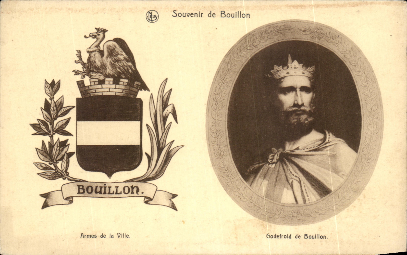 CPA Souvenir de Bouillon Armes de la Ville Godefrold de Bouillon