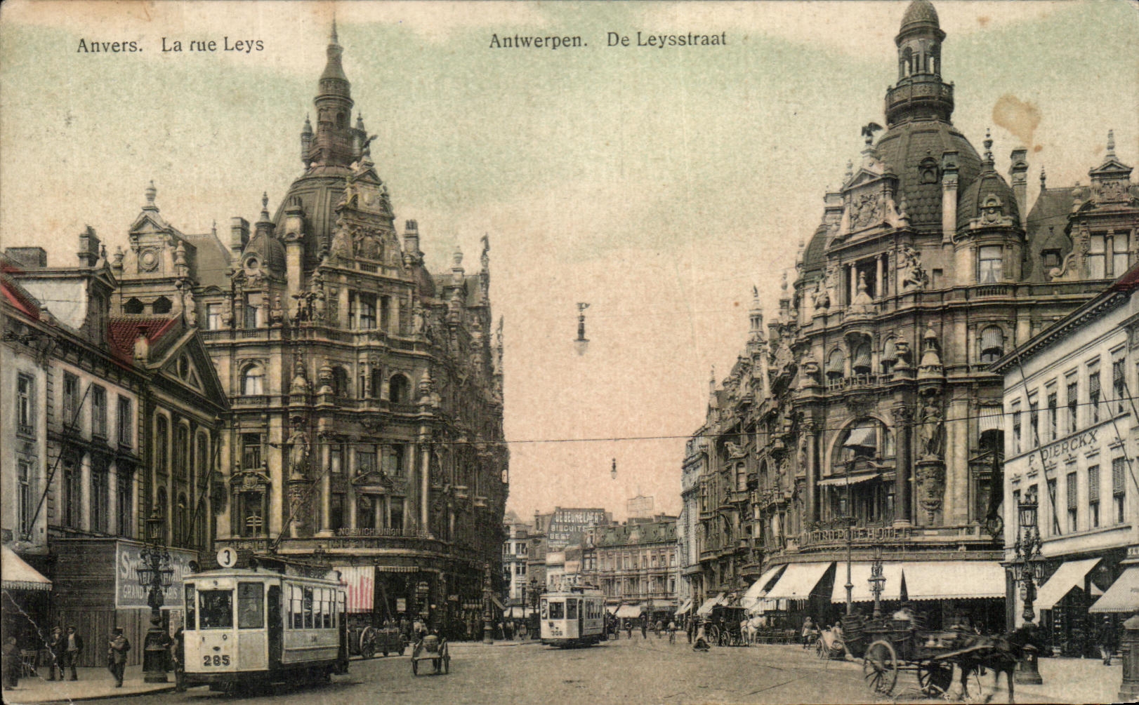 CPA Amberes la calle Leys Antwerpen De Leysstraat