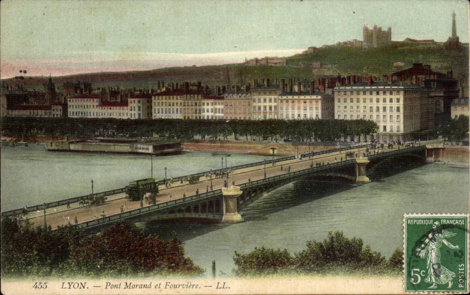 CPA Lyon Bridge Morand and Fourviere