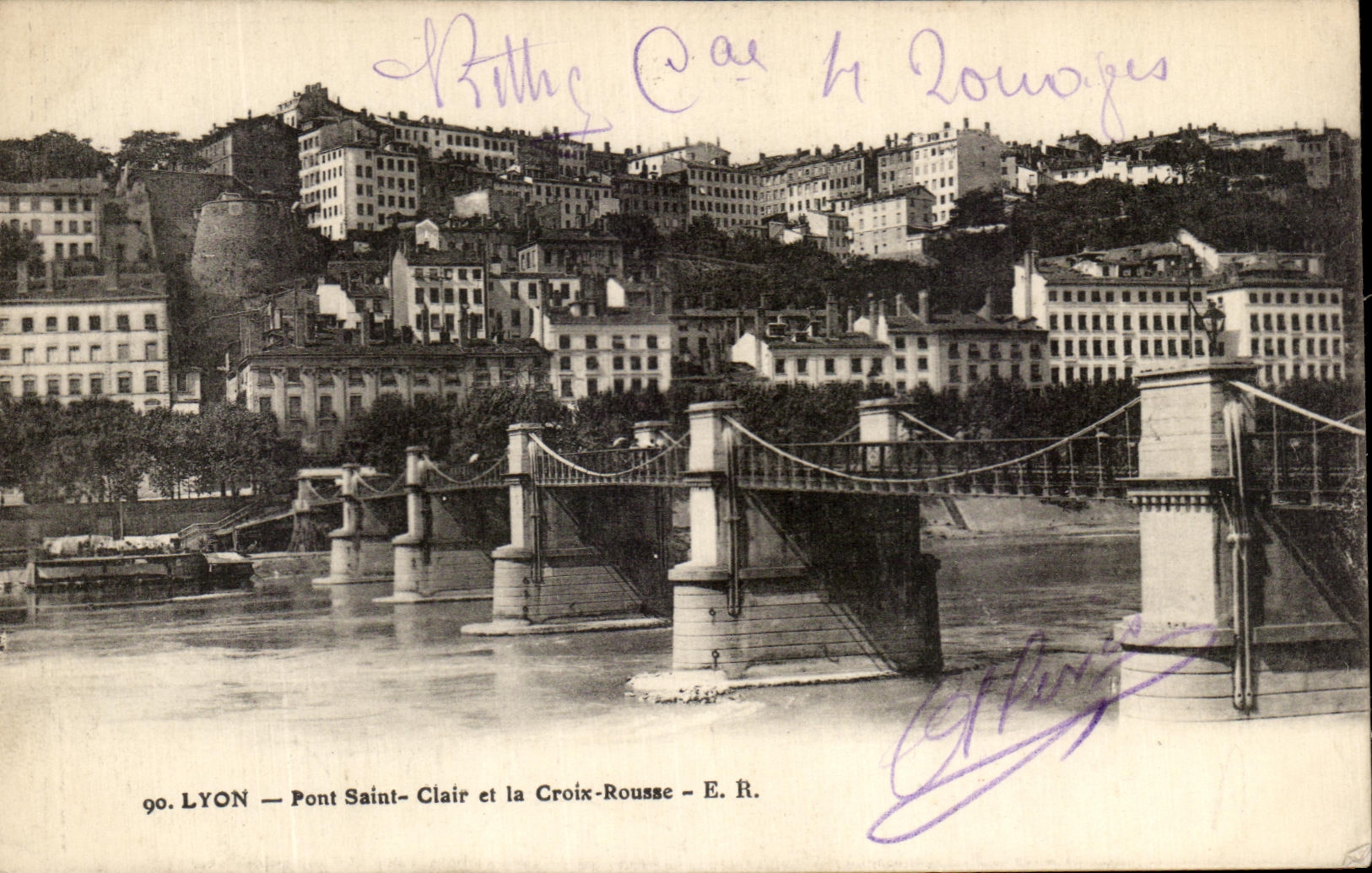 CPA Lyon Bridge Saint clear And the Russet-red Cross