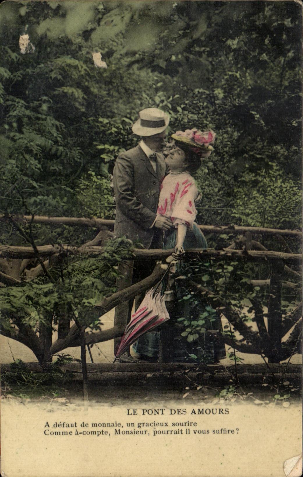 CPA Le Pont Des Amours a Defaut De Monnaie Un Gracieux sourire