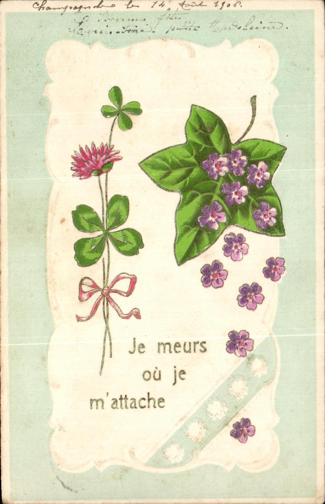 CPA Je Meurs ou Je M'attache