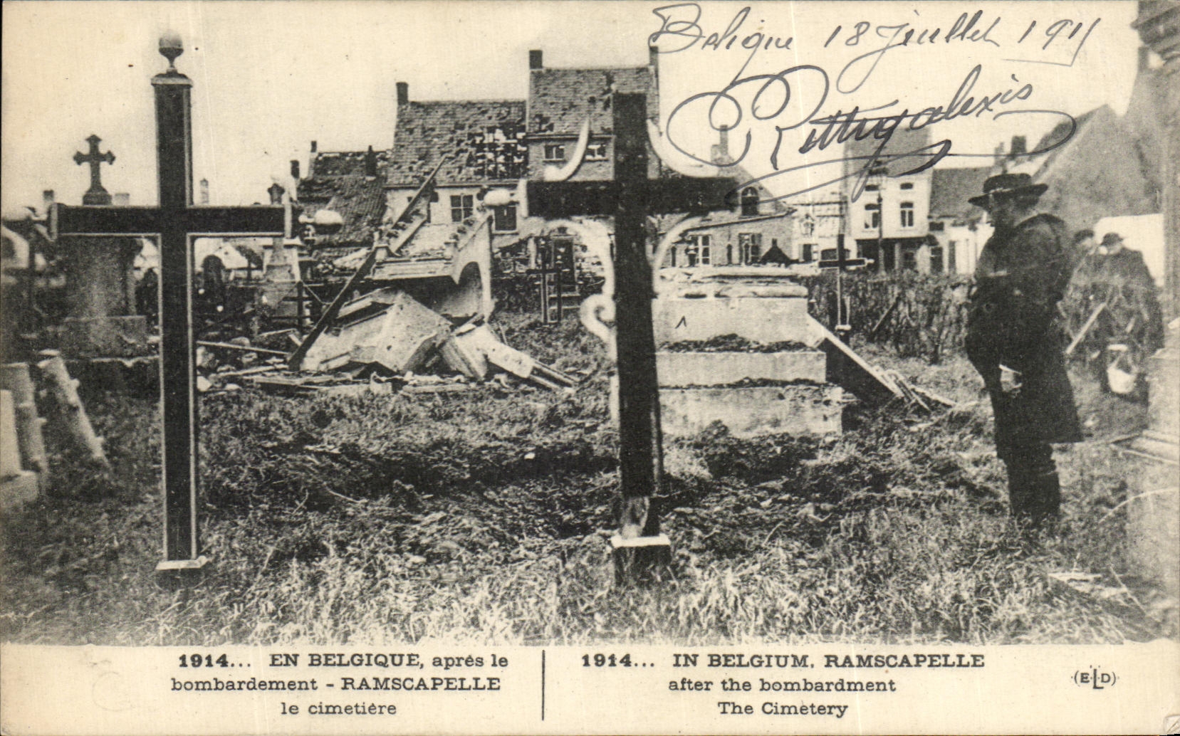 CPA After the Ramscapelle bombardment the Militaria cemetery