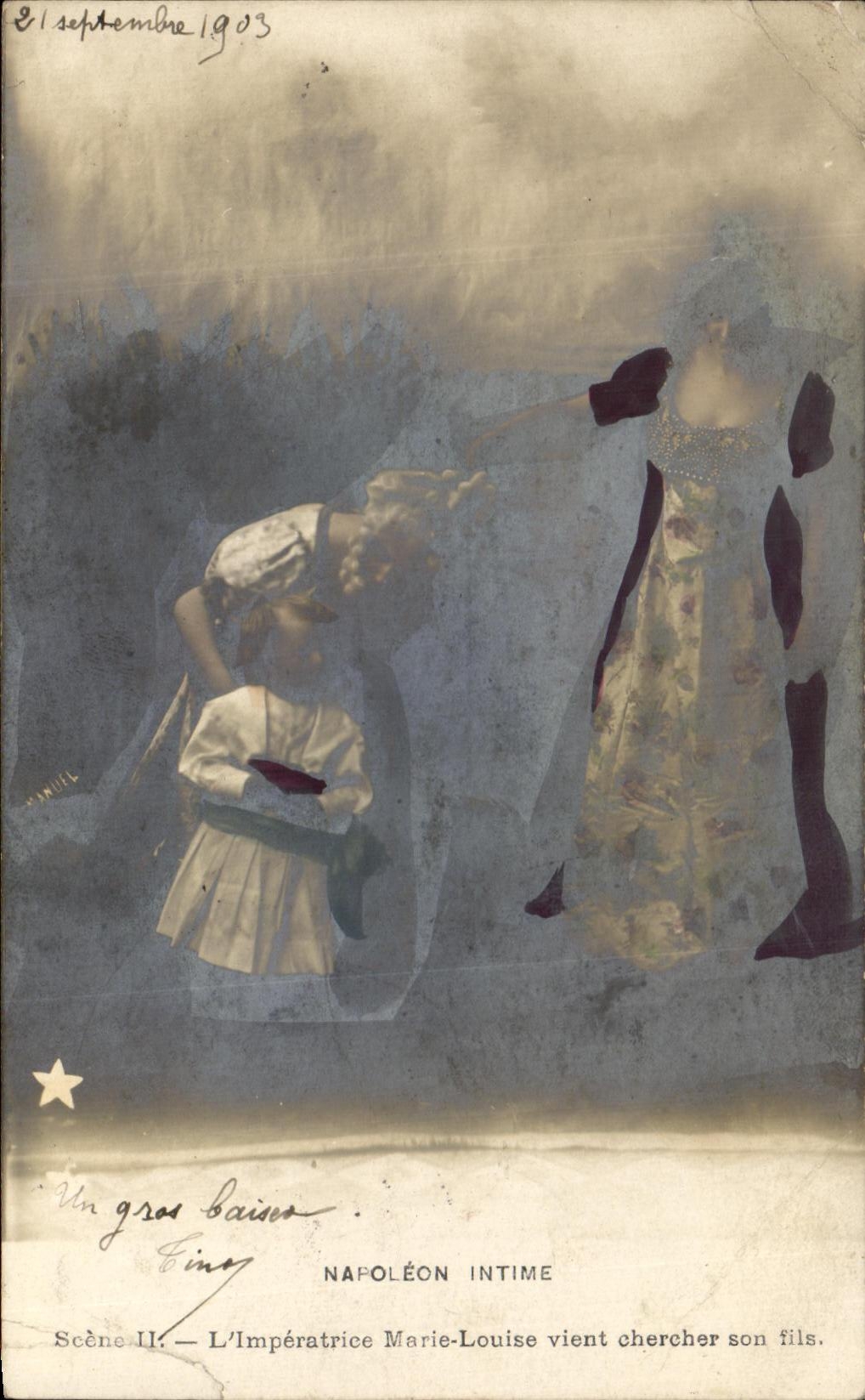 CPA Napoleon Intime the Empress Marie Louise comes to seek her Napoleon son 1st