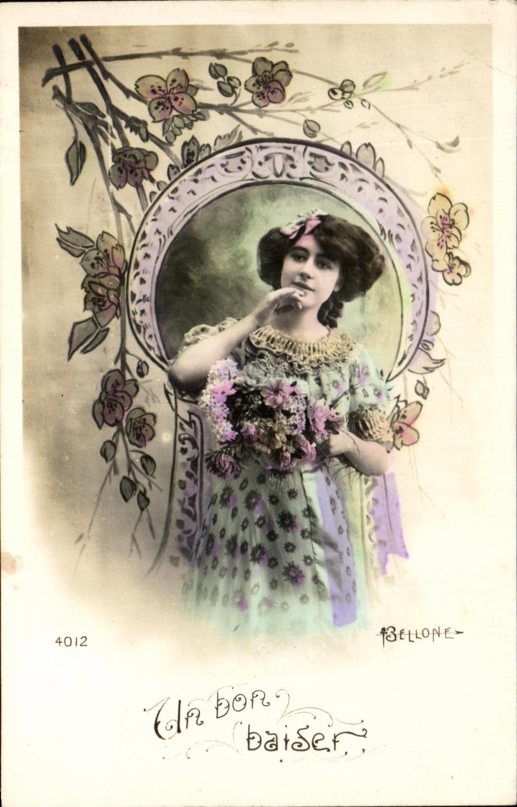 CPA Fantaisie Femme Un bon Baiser Bellone 