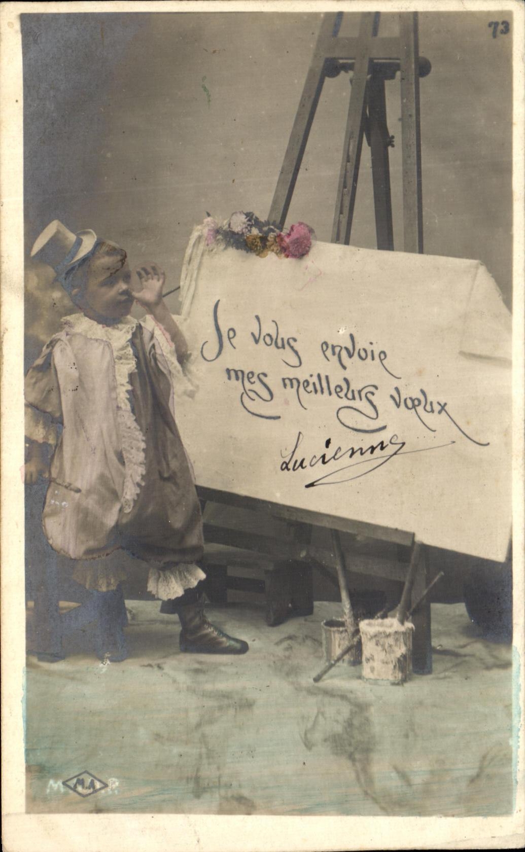 CPA I You Pnvoie My Best Wishes Child Clown