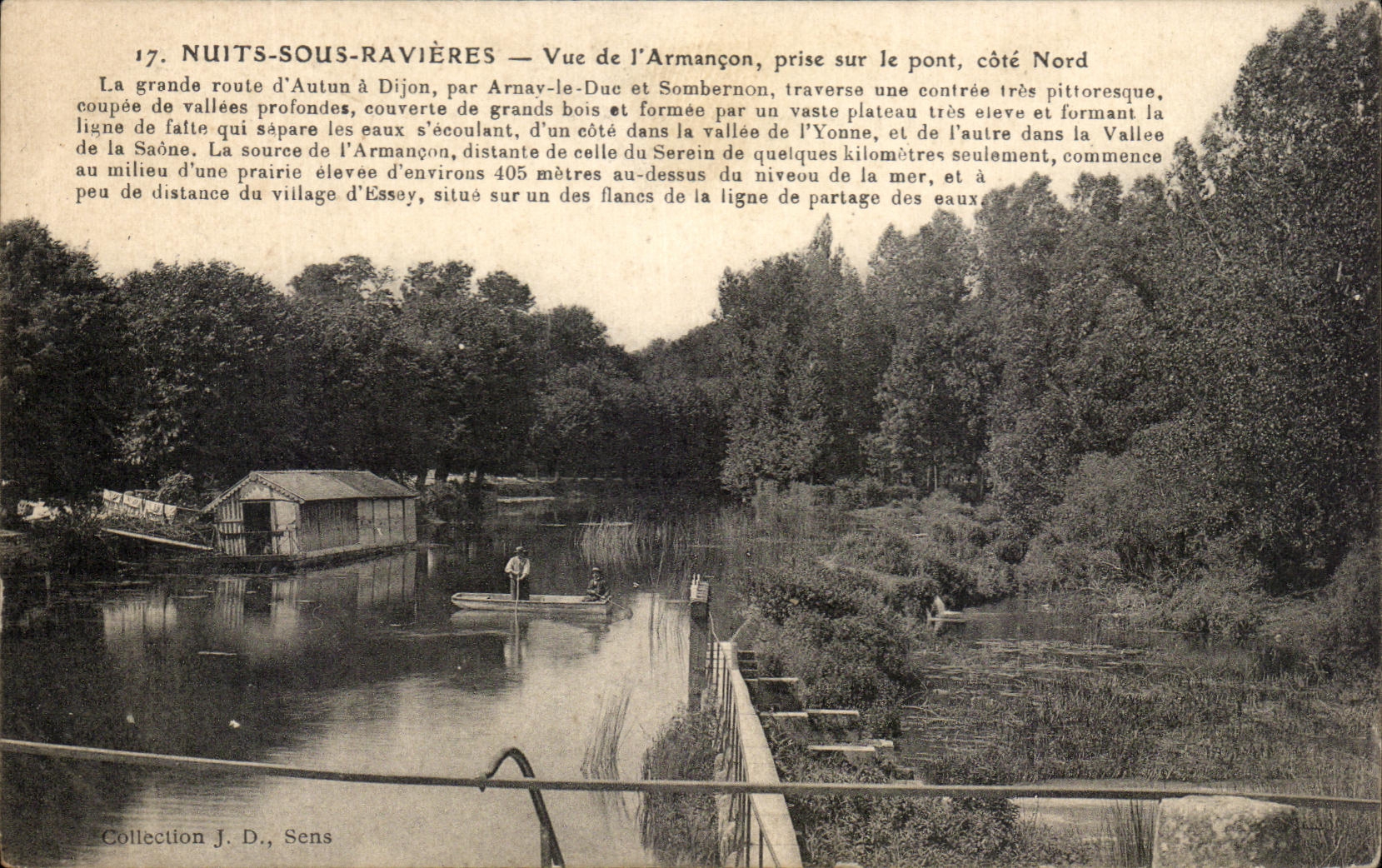 CPA Nuits Sous Ravieres Vue de l'Armancon prise sur le Pont cote Nord 