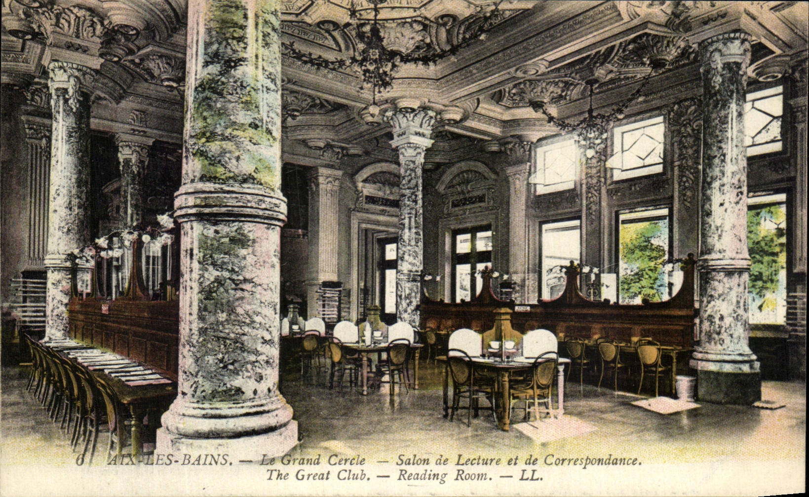 CPA Aix Les Bains the Large Circle Living room of reading and Correspondence