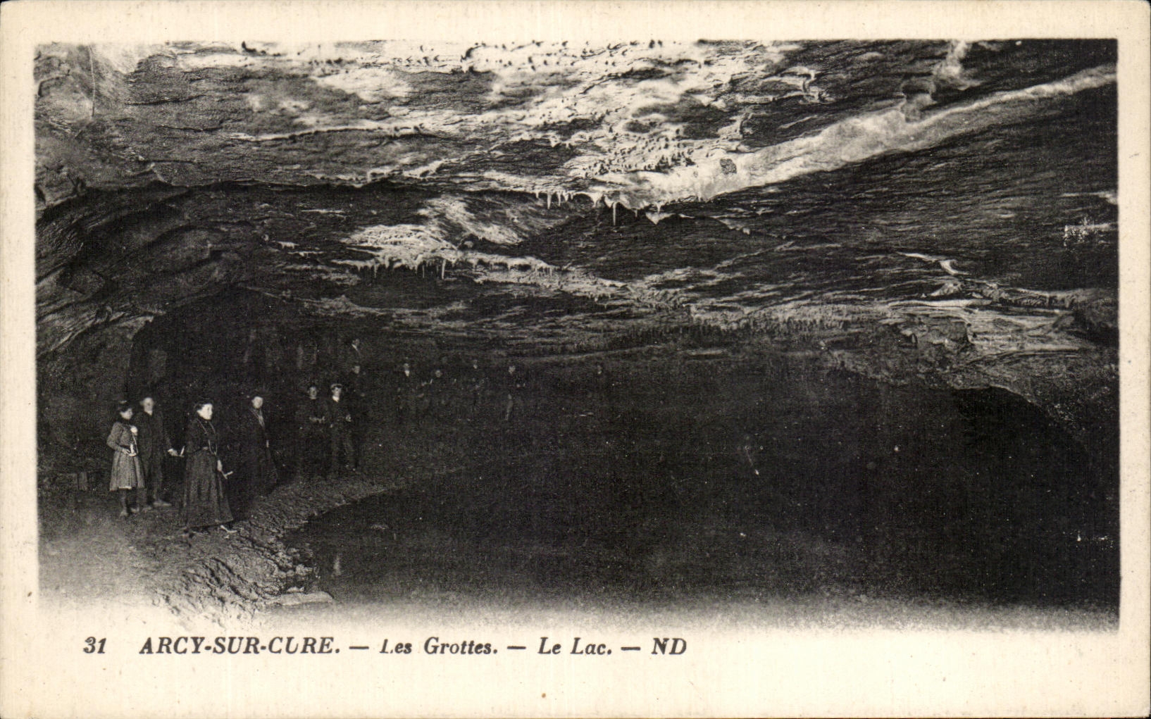CPA Arcy Sur Cure Les Grottes Le Lac