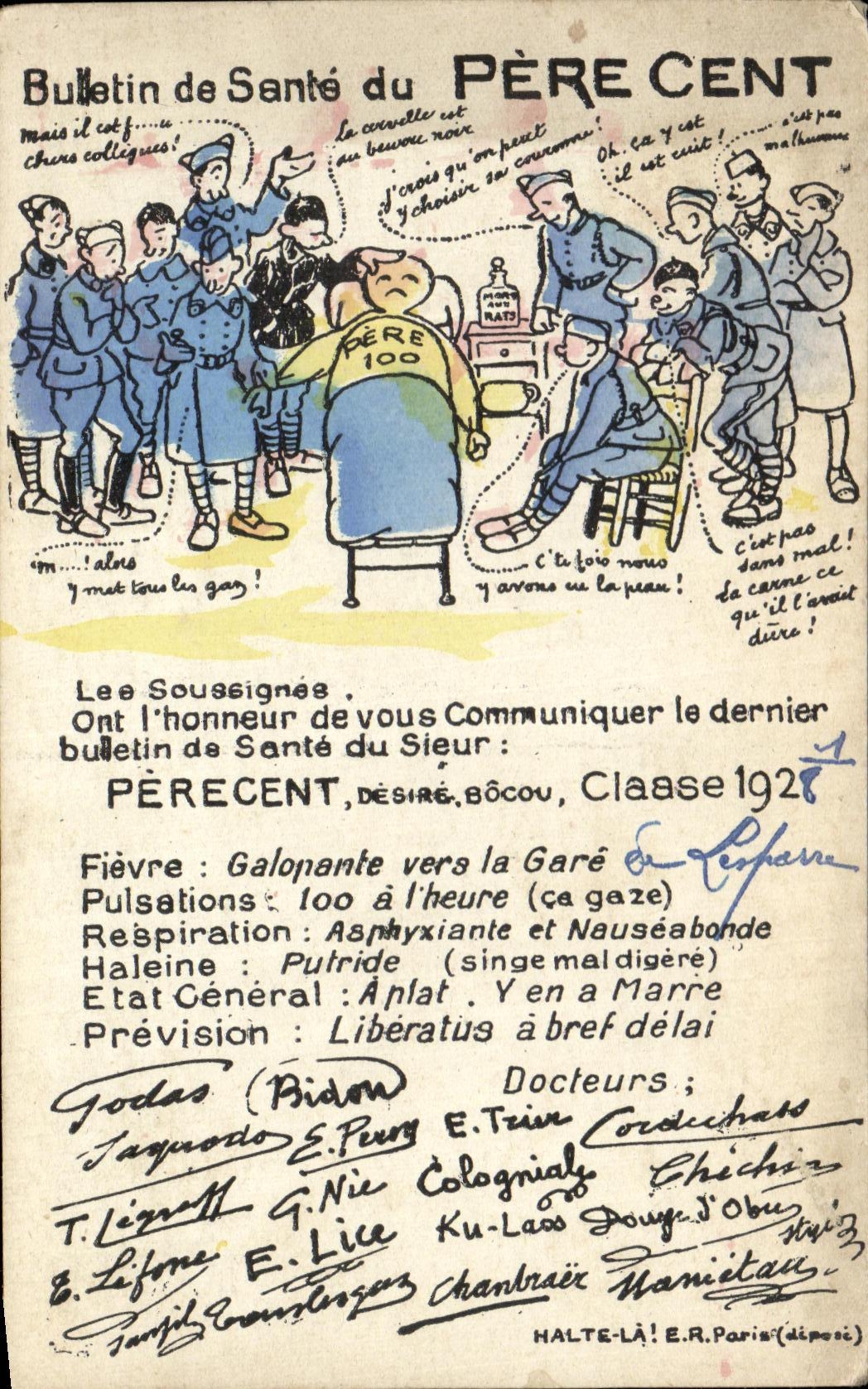 CPA Medical bulletin of the Father Hundred Militaria