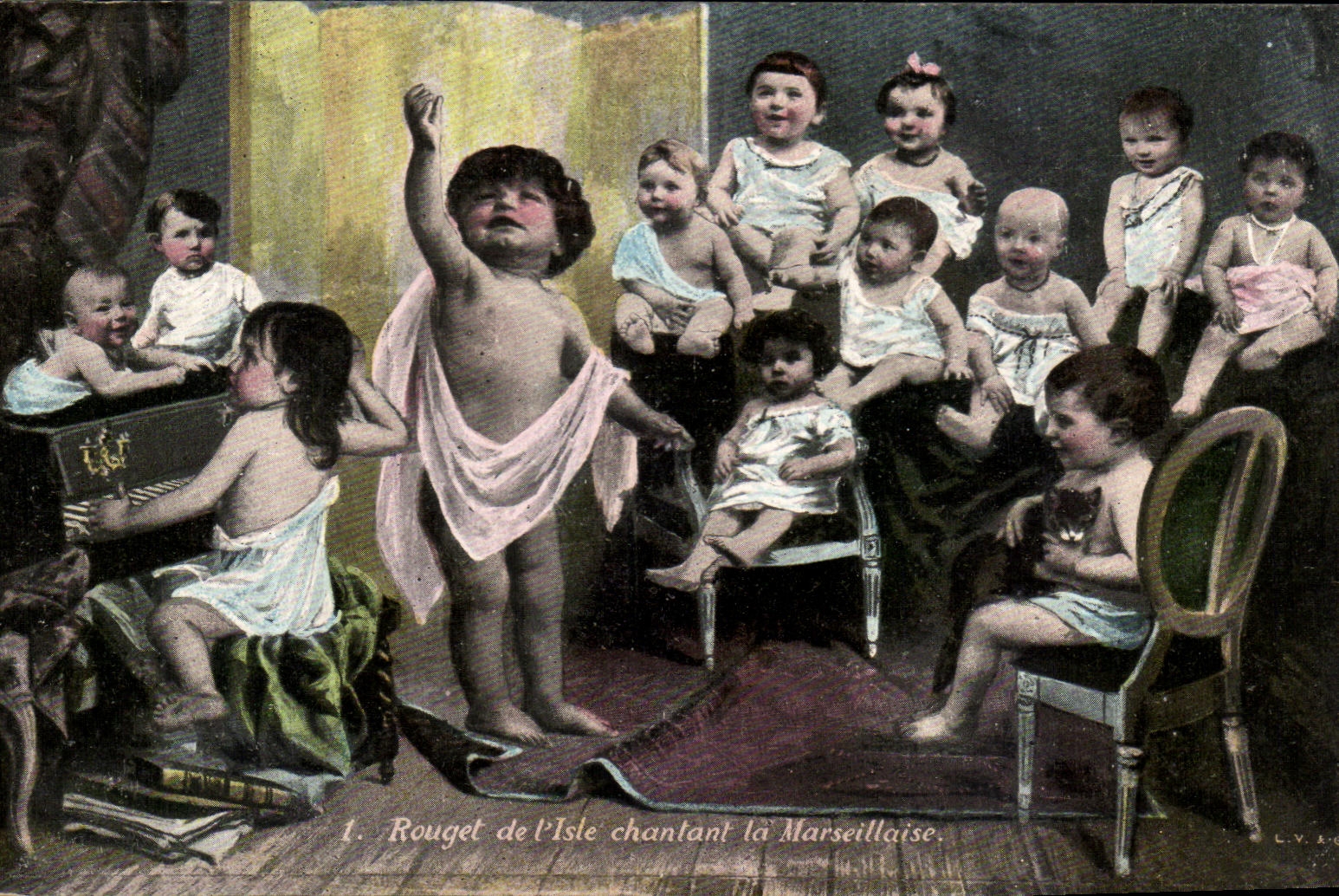 CPA Mullet of Iste Chanlant the Marseillaise Children Piano