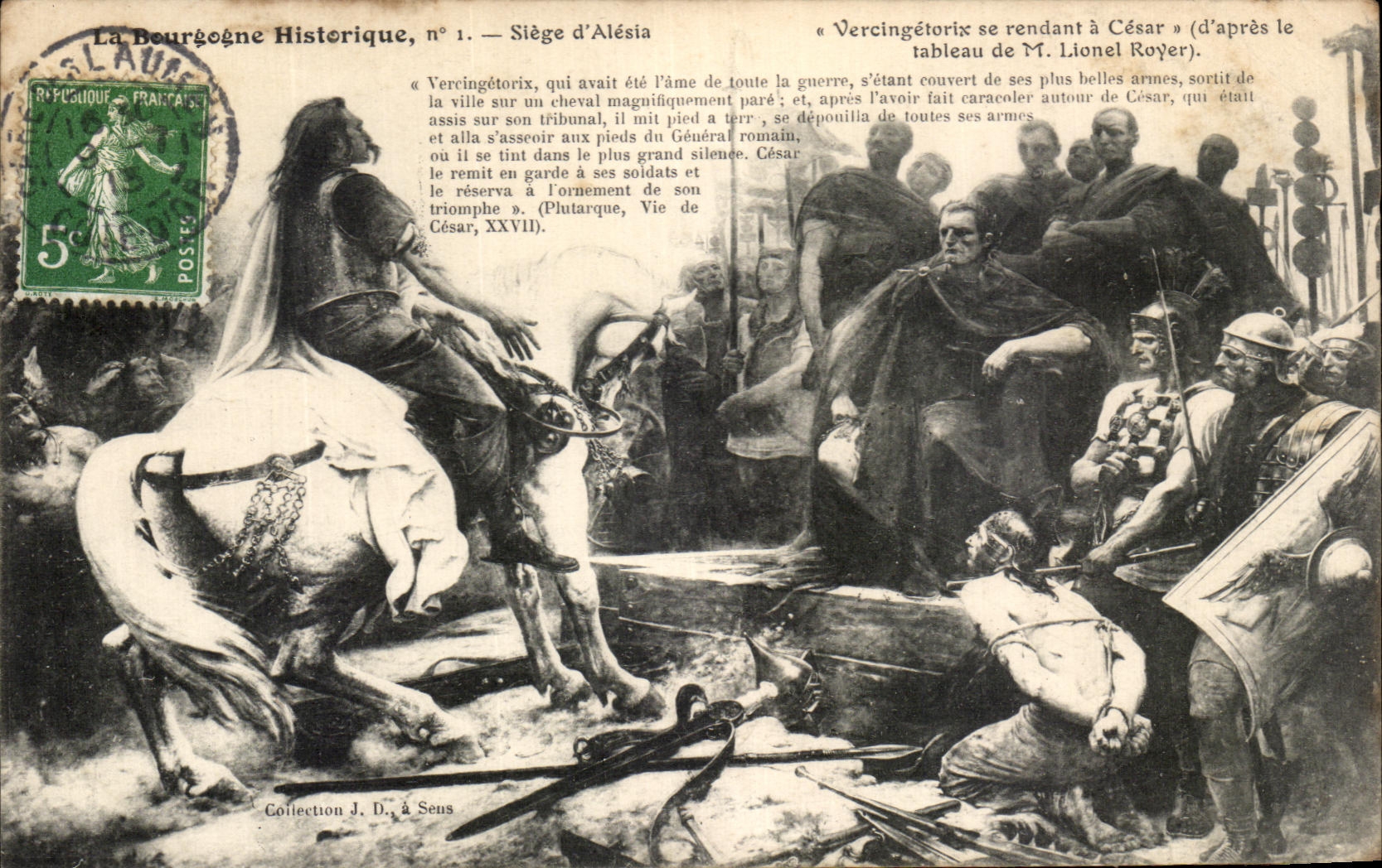 CPA Burgundy Historique Sits of Alesia Vercingetorix going has Cesar