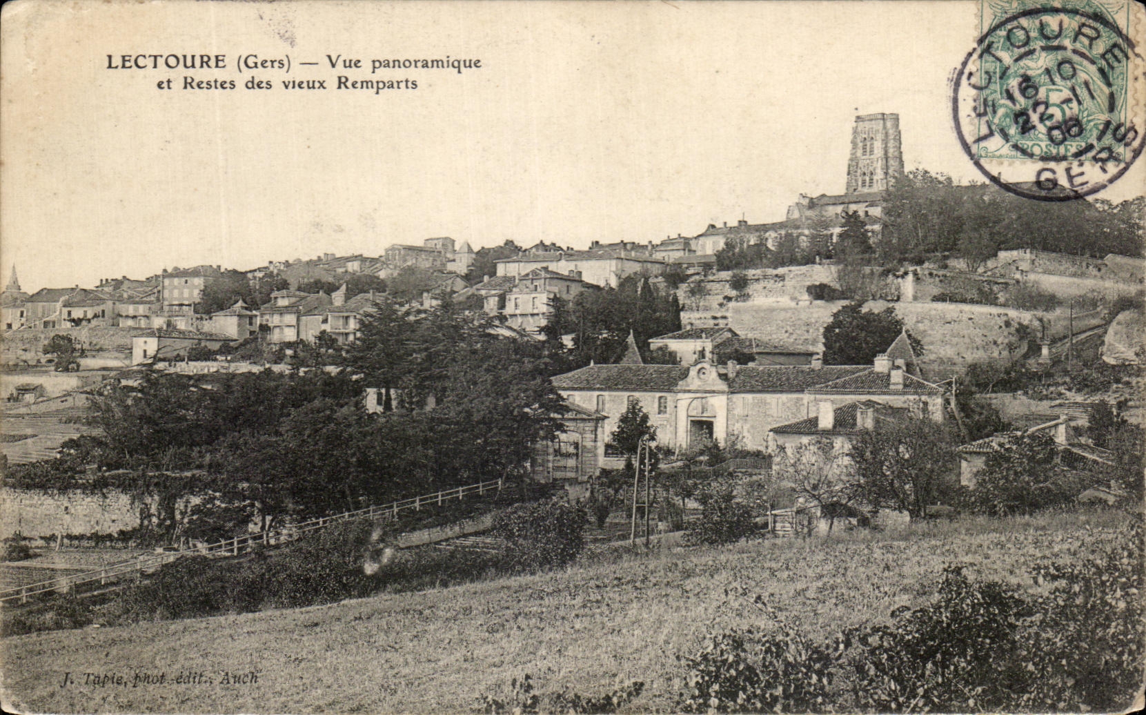 CPA Lectoure Panoramic View And Remainders Of the Old Walls