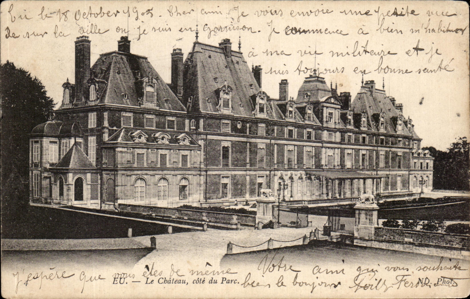 CPA Eu Le Chateau Cote du parc 