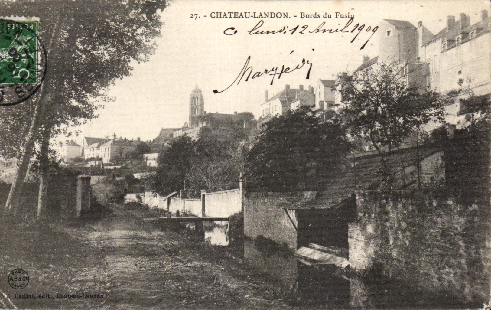 CPA Castle Landon Edges of Fusin Laundrette