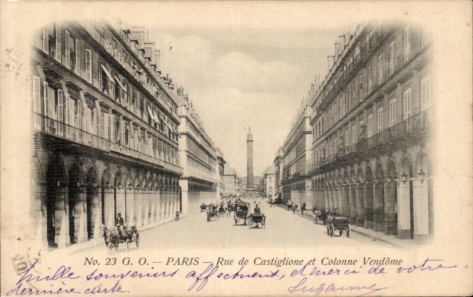 CPA Paris Rue de Castiglione et Colonne Vendome