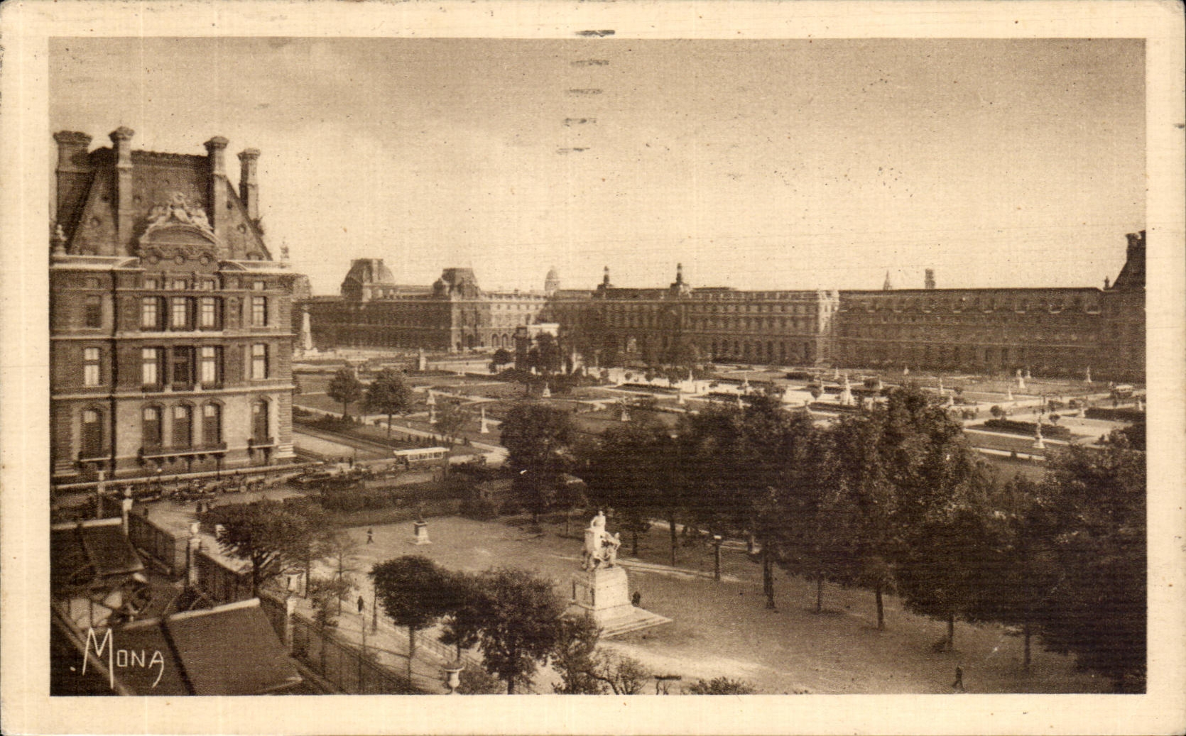 Pequenos cuadros De Paris Vision de CPA Paris en Louvre y los jardines de Tileries