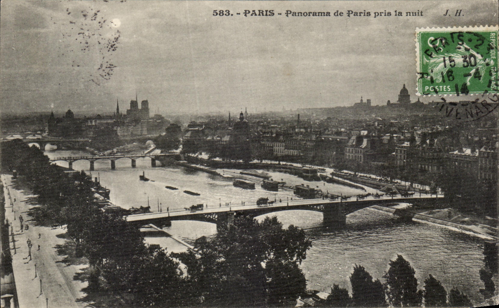 Panorama de CPA Paris de Paris tardado la noche