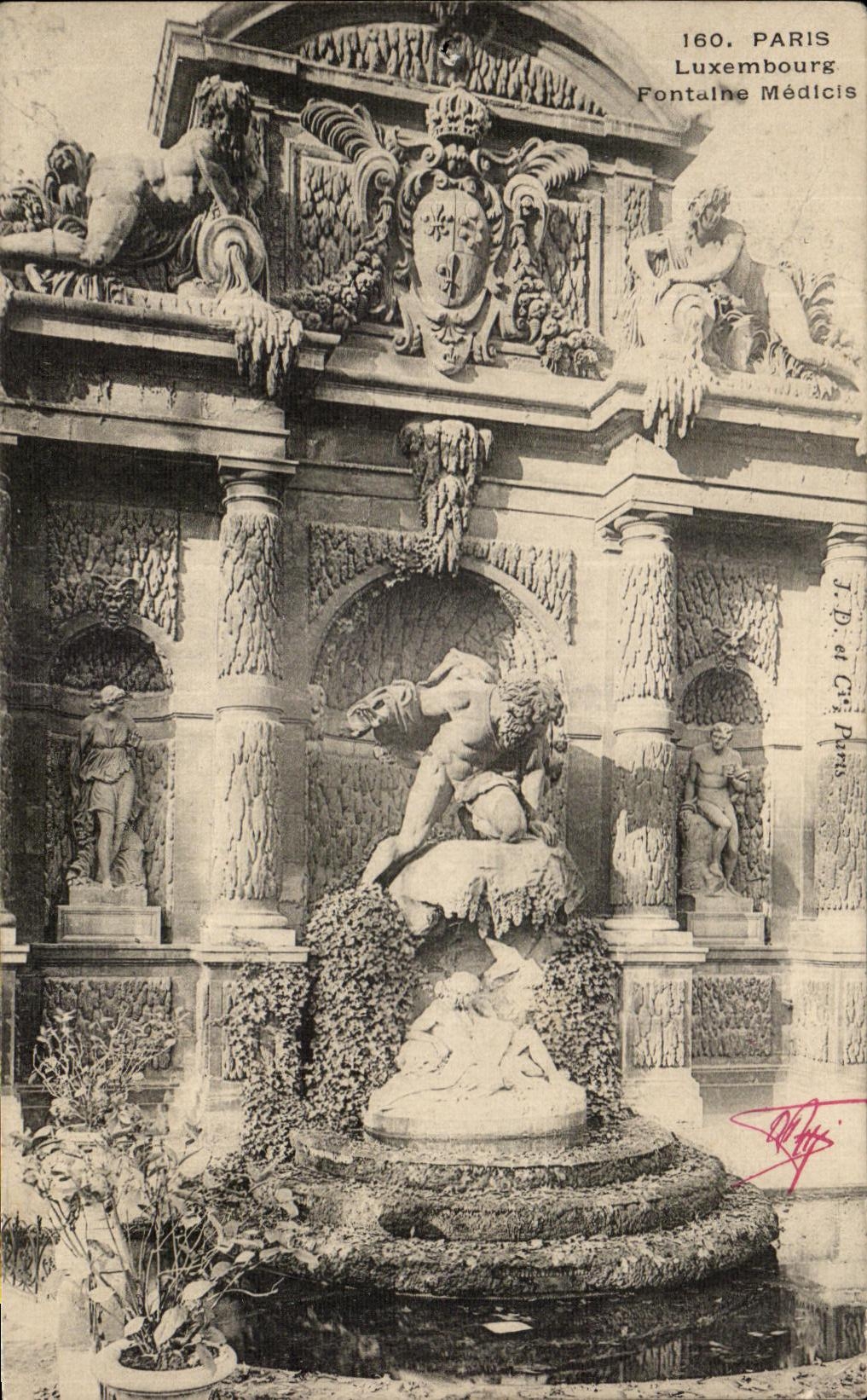 CPA Paris Luxembourg Medicis Fountain