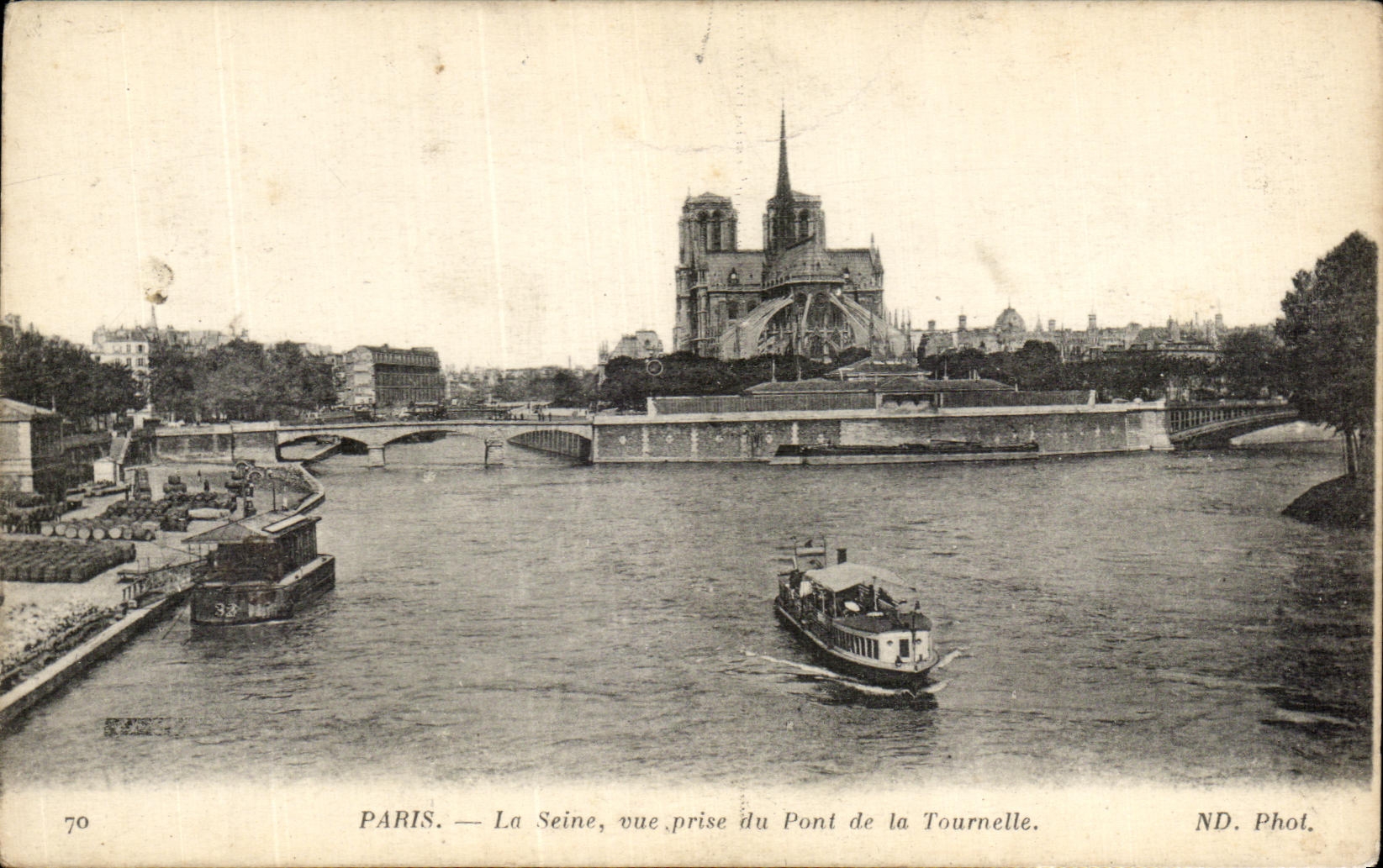 CPA Paris el Seine visto del puente de la pequena torre nuestra senora