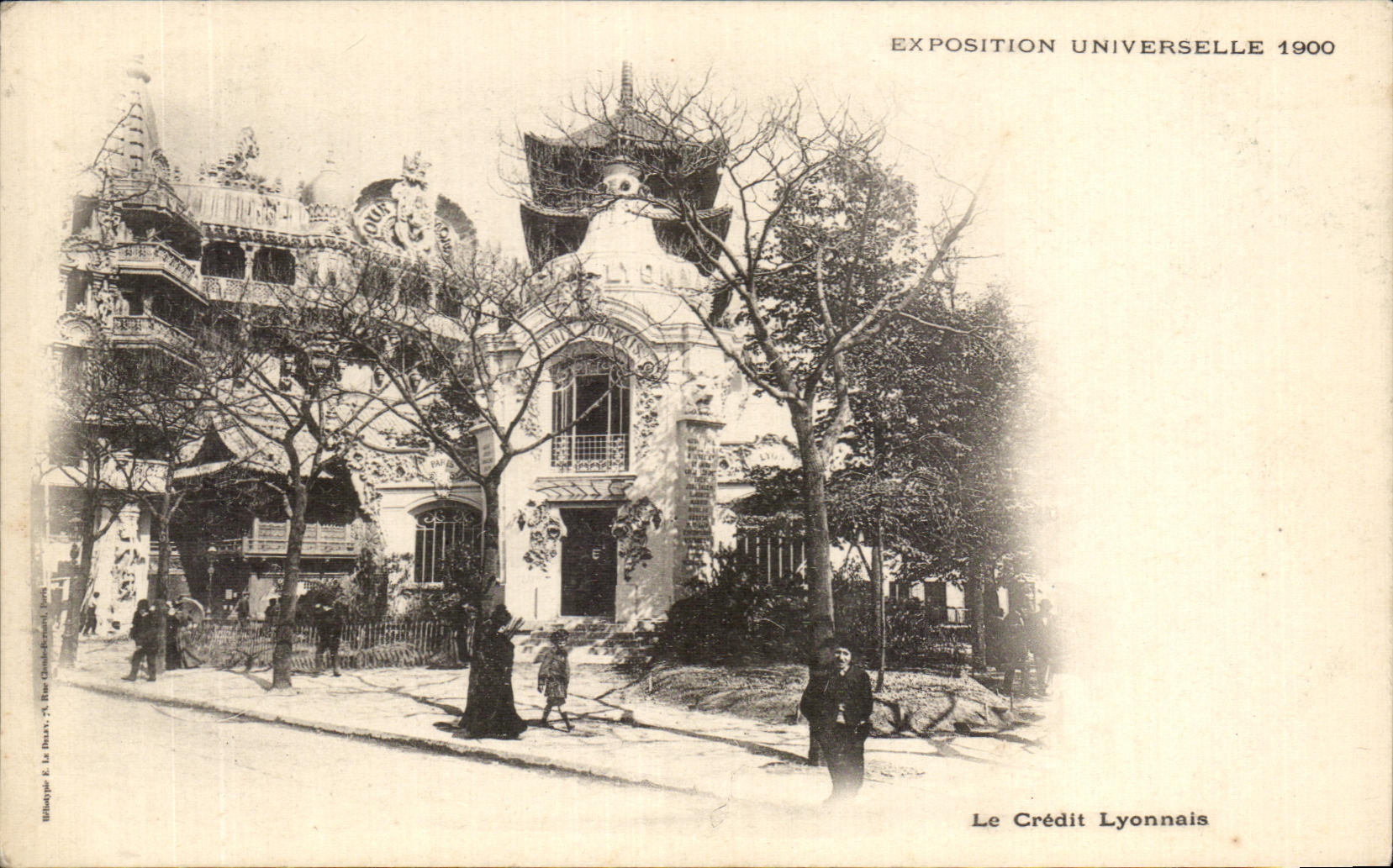 CPA Paris que el universal 1900 de Cr3edit Lyonnais deposita favorablemente