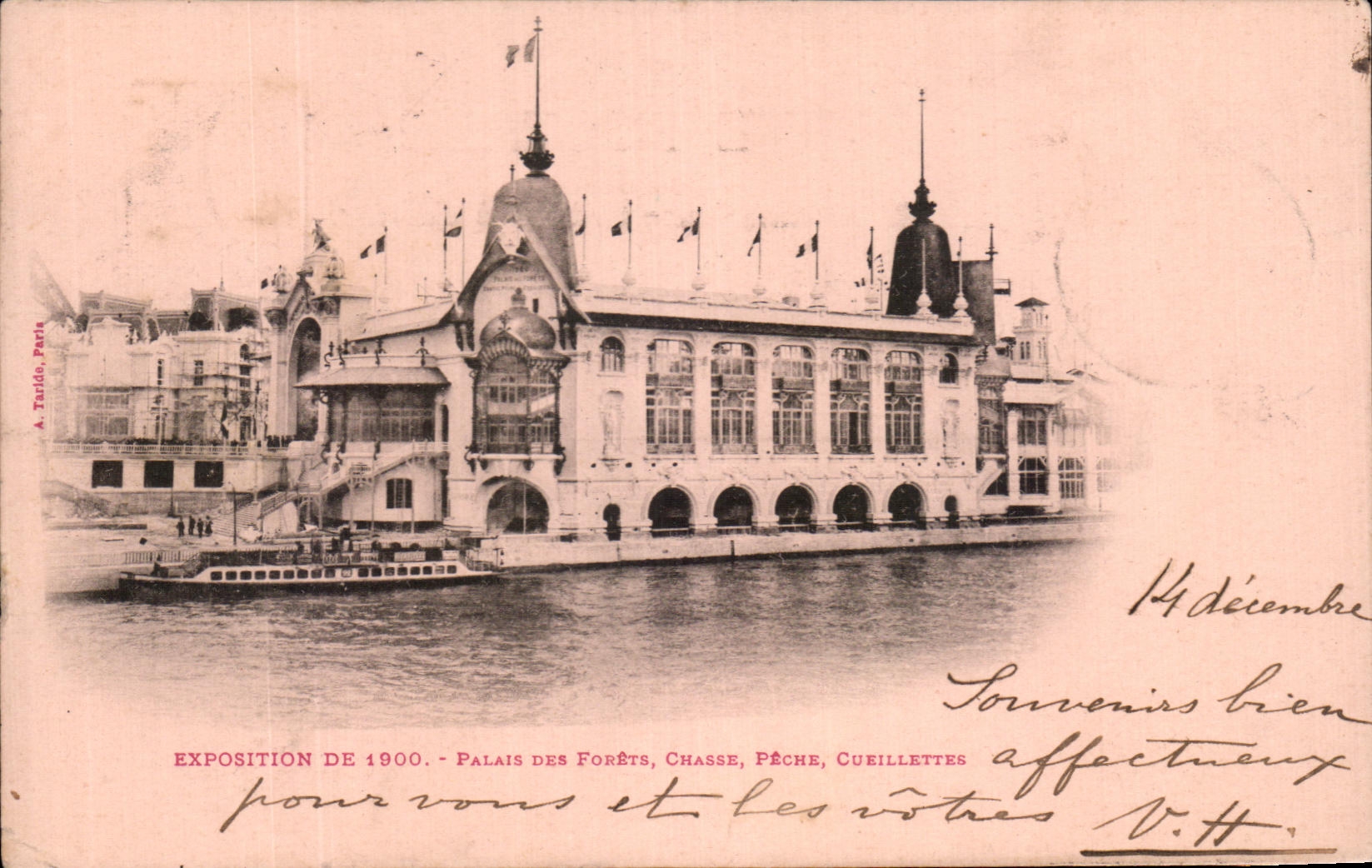 CPA Paris Palais de Forrets expulsa el universal 1900 de las reuniones de la pesca favorablemente