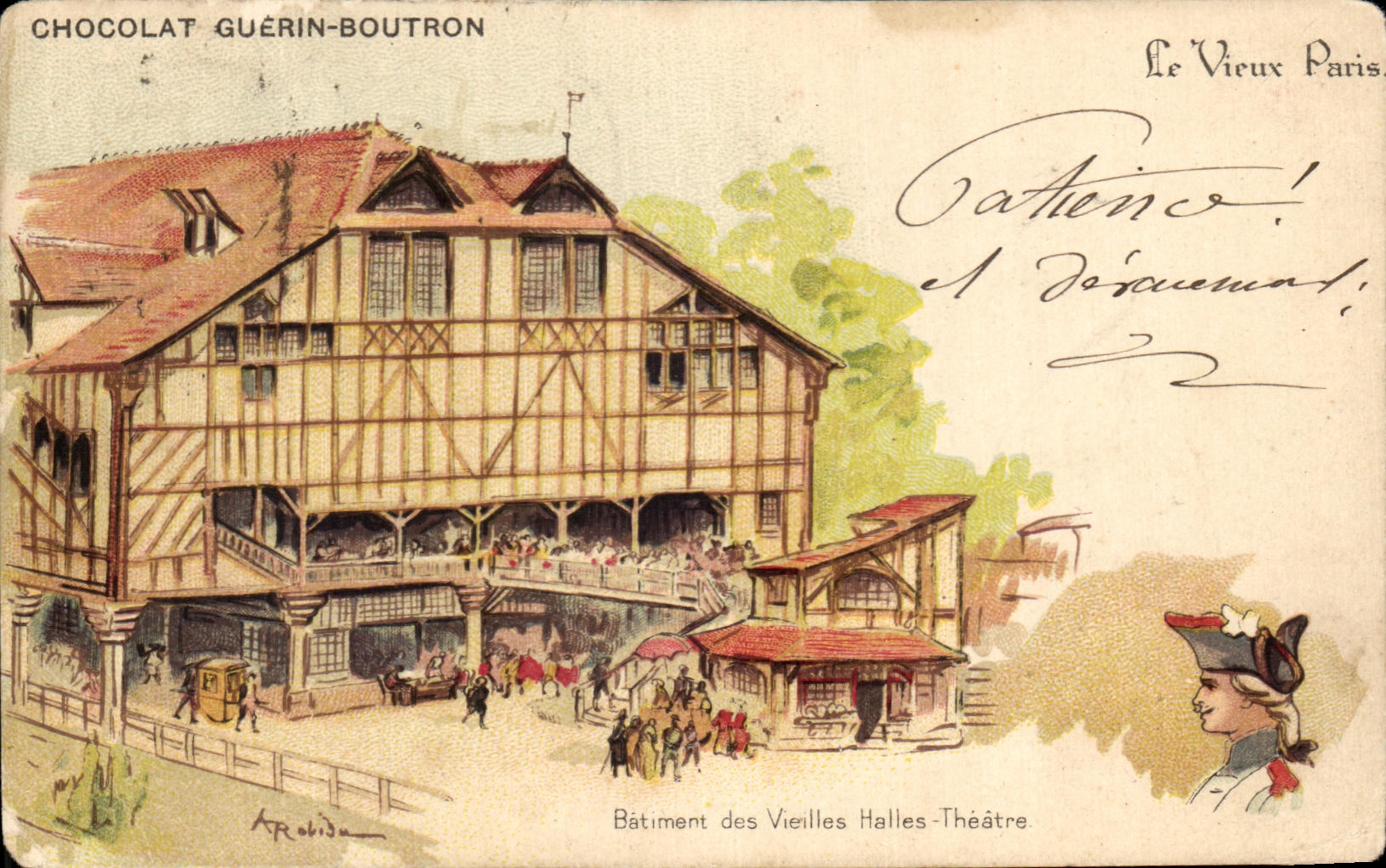 Edificio de CPA Paris de la calle vieja de Guerin Boutron del chocolate del teatro de los mercados de Marruecos