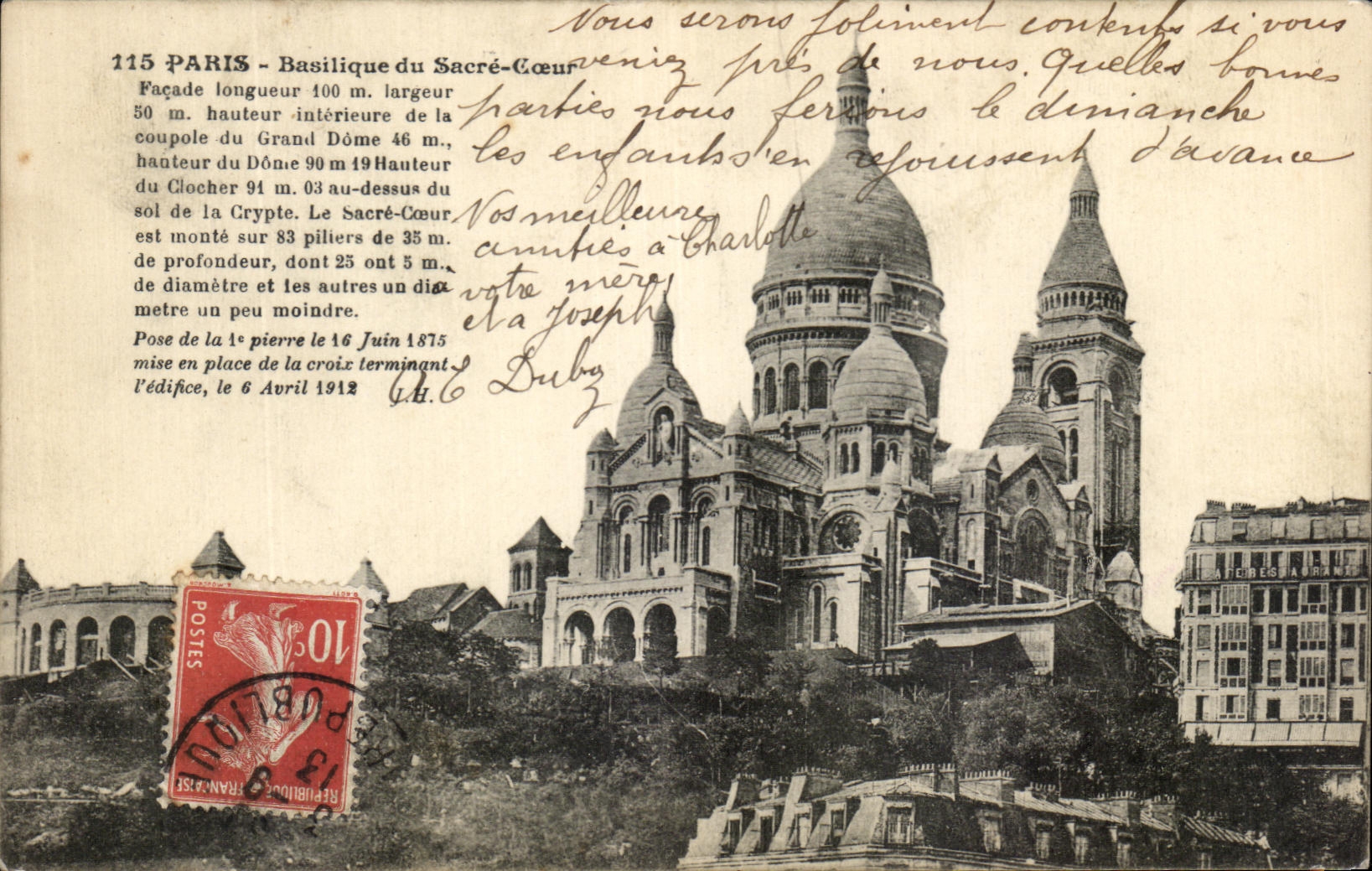 CPA Paris Basilique du Sacre Coeur Montmartre