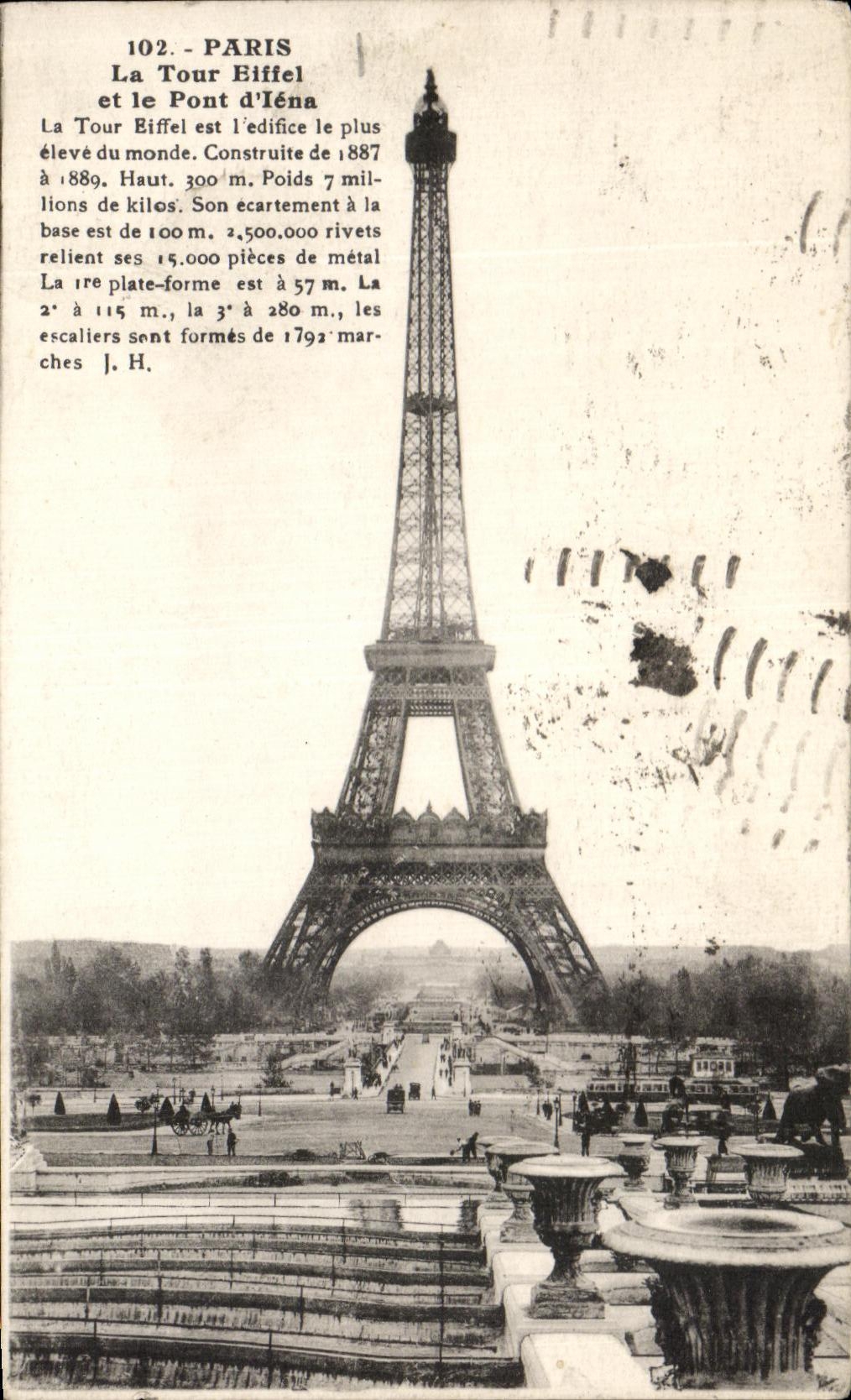 CPA Paris La Tour Eiffel et le Pont d'Iena La Tour Eiffel 