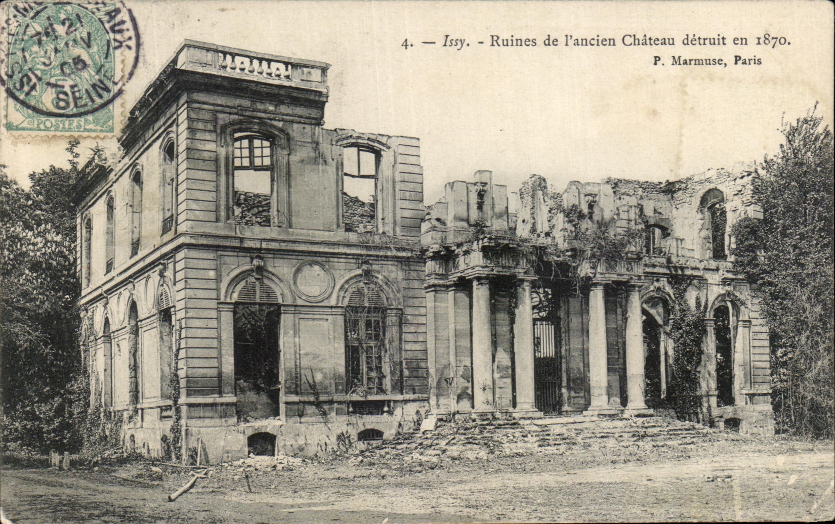 Ruinas de CPA Issy del castillo viejo destruido en Militaria 1870