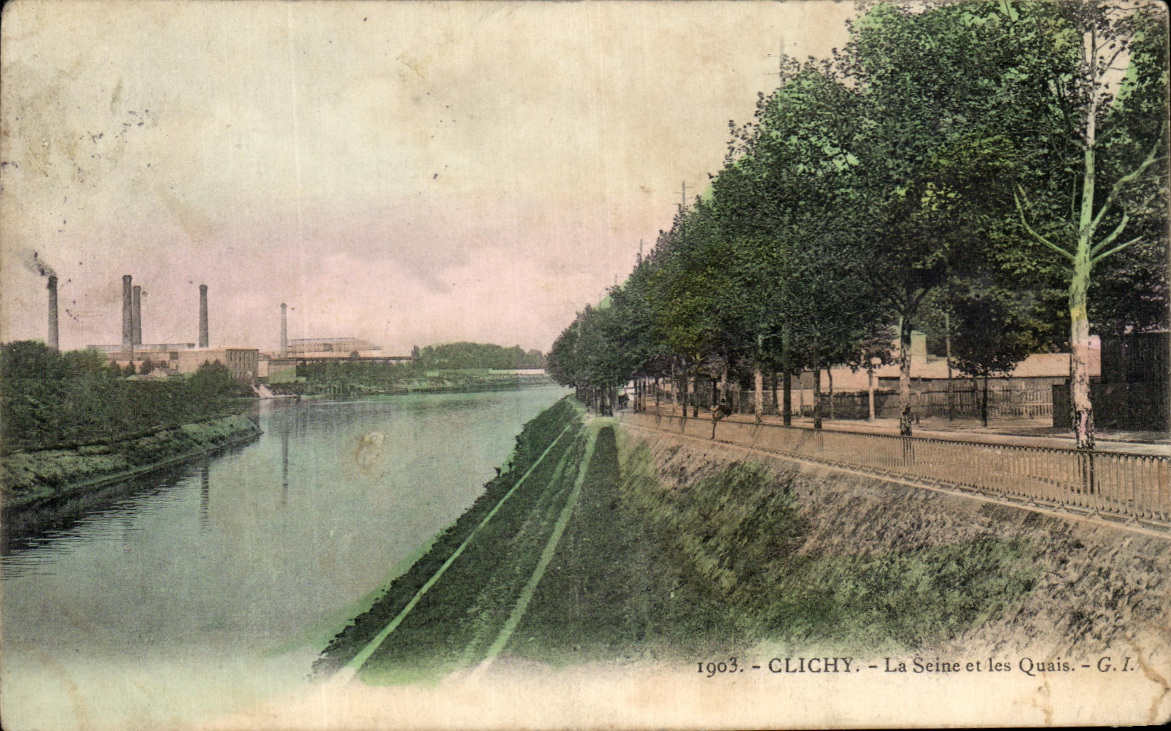 CPA Clichy el Seine y los muelles