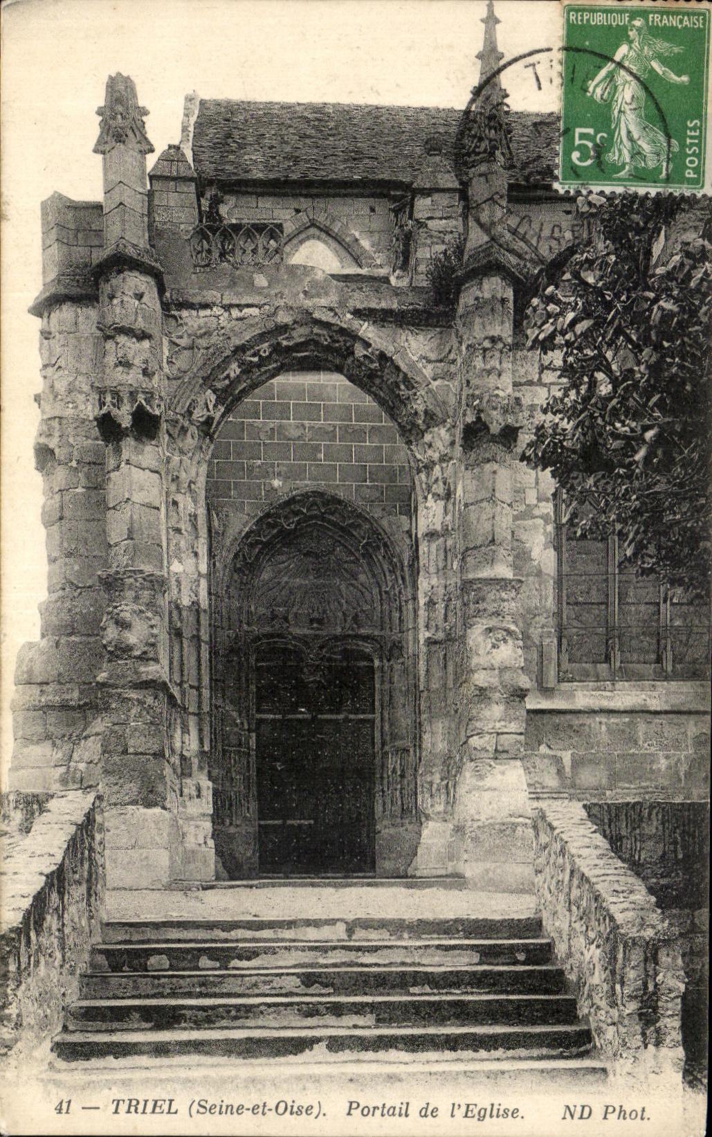 CPA Triel Portail de l'Eglise