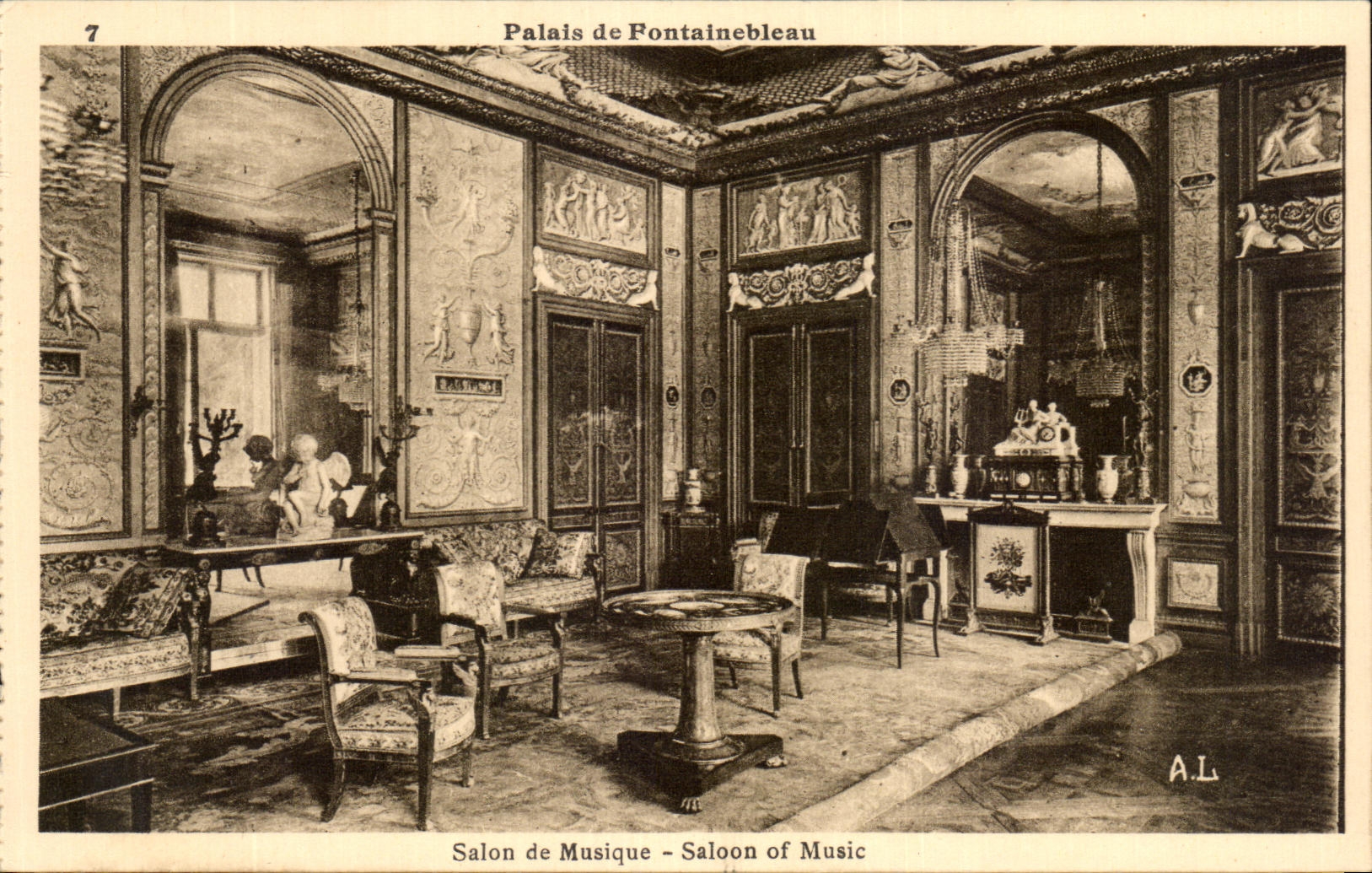 CPA Palate of Fontainebleau Living room of the Music