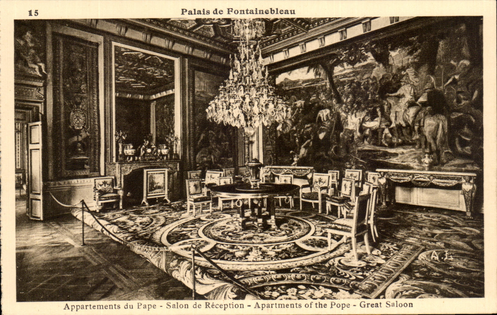 CPA Palate of Fontainebleau Apartments of the Pope Reception room