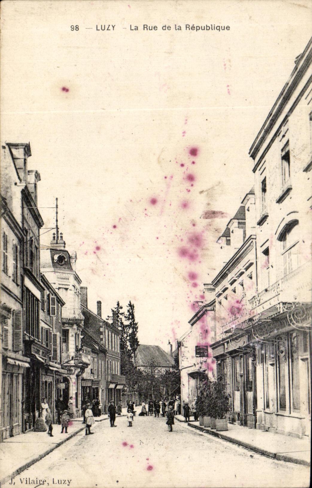 CPA Luzy the Street of the Republic