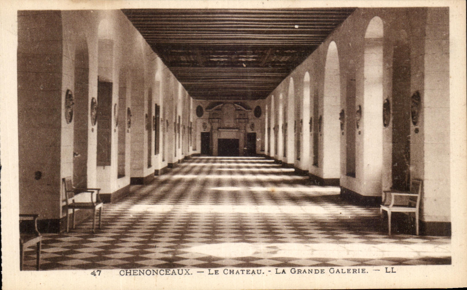 CPA Chenonceaux el castillo la galeria grande
