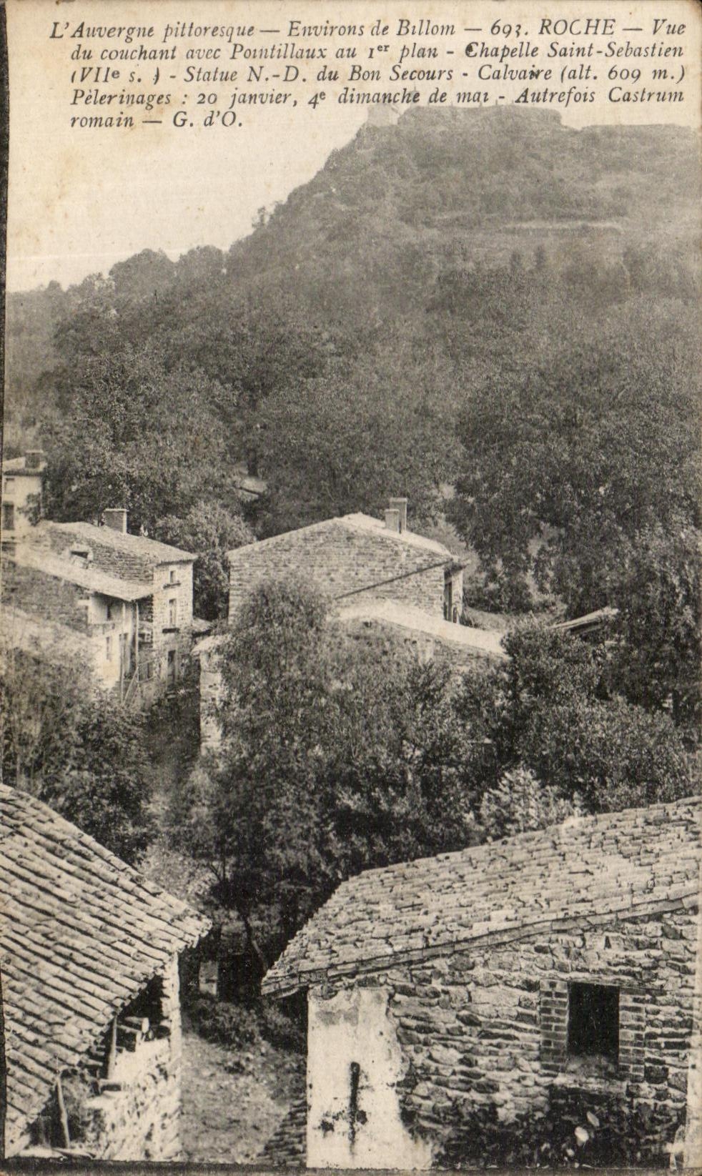 CPA picturesque Auvergne Envirous de Billom Rock Seen of Setting with pointillaux in the 1st plan