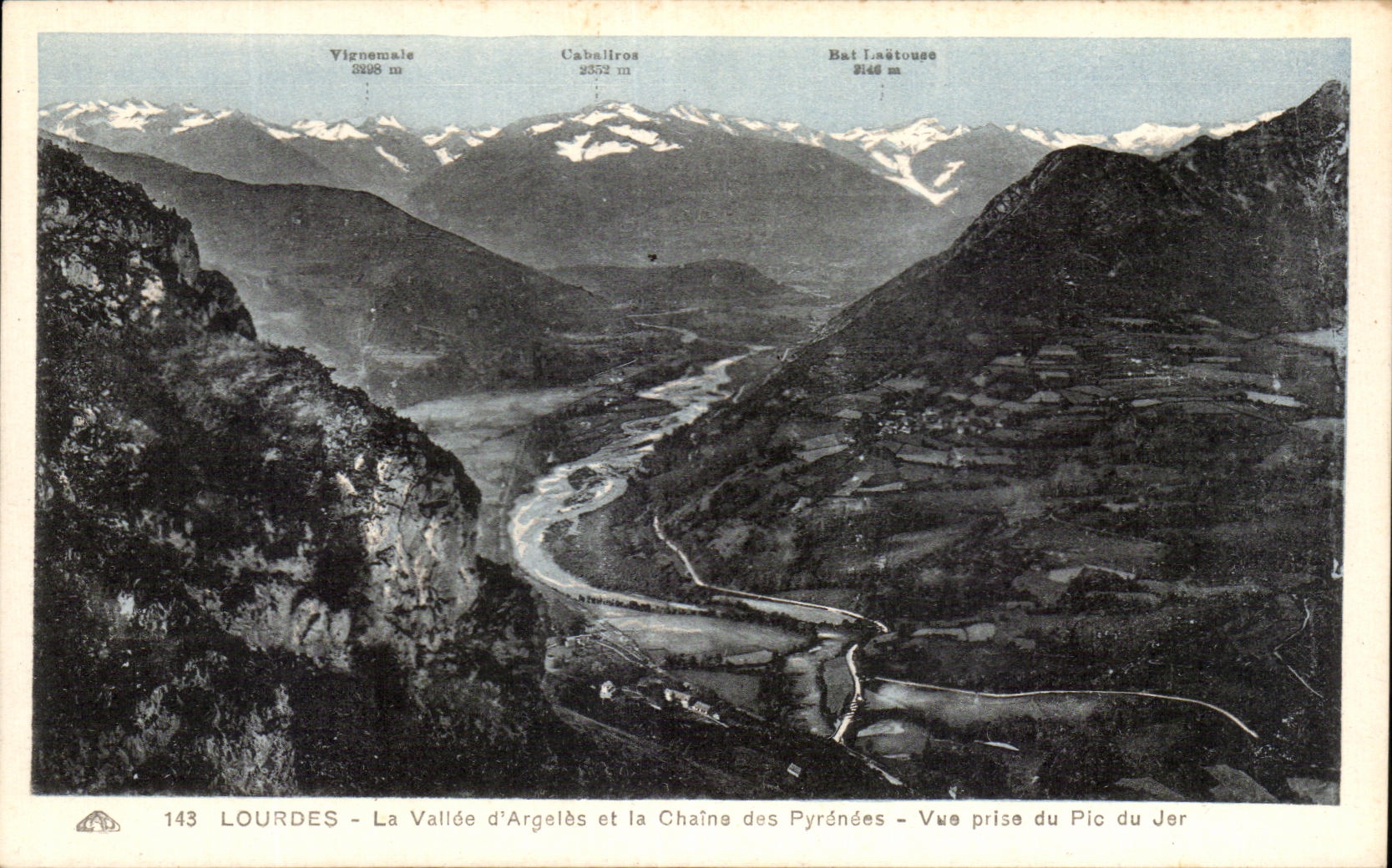 CPA Lourdes the Valley of Argeles and the Chain of the Pyrenees Seen from of the Peak of Jer