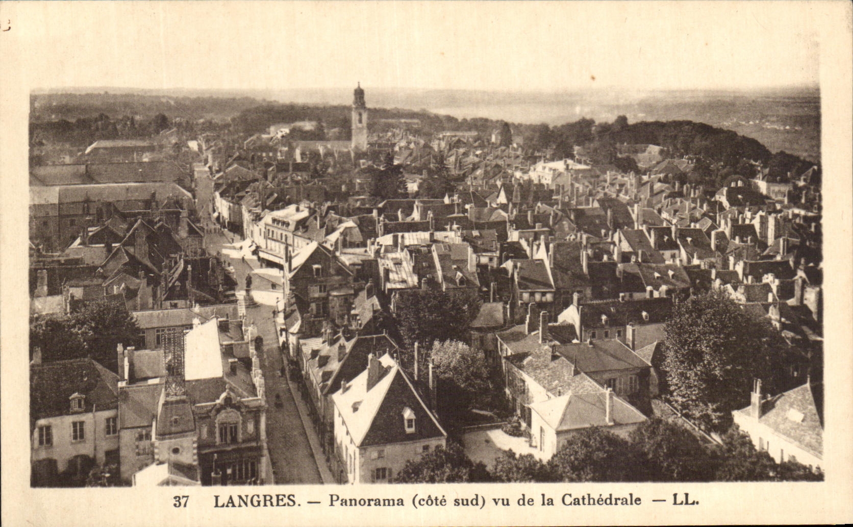 CPA Langres Panorama Seen Of the Cathedral