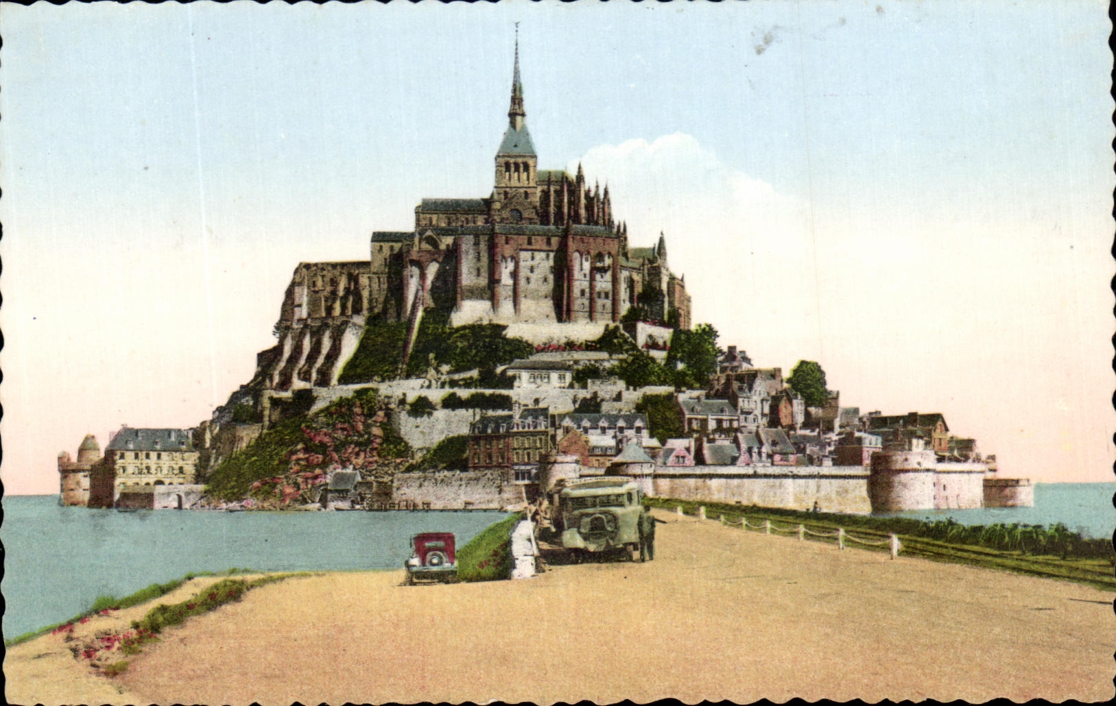 CPA Mount St Michel View and the Dam