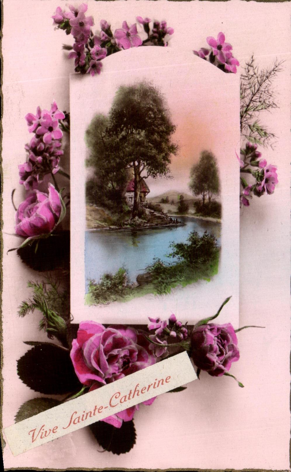 CPA vive Catherine Fleurs Sainte